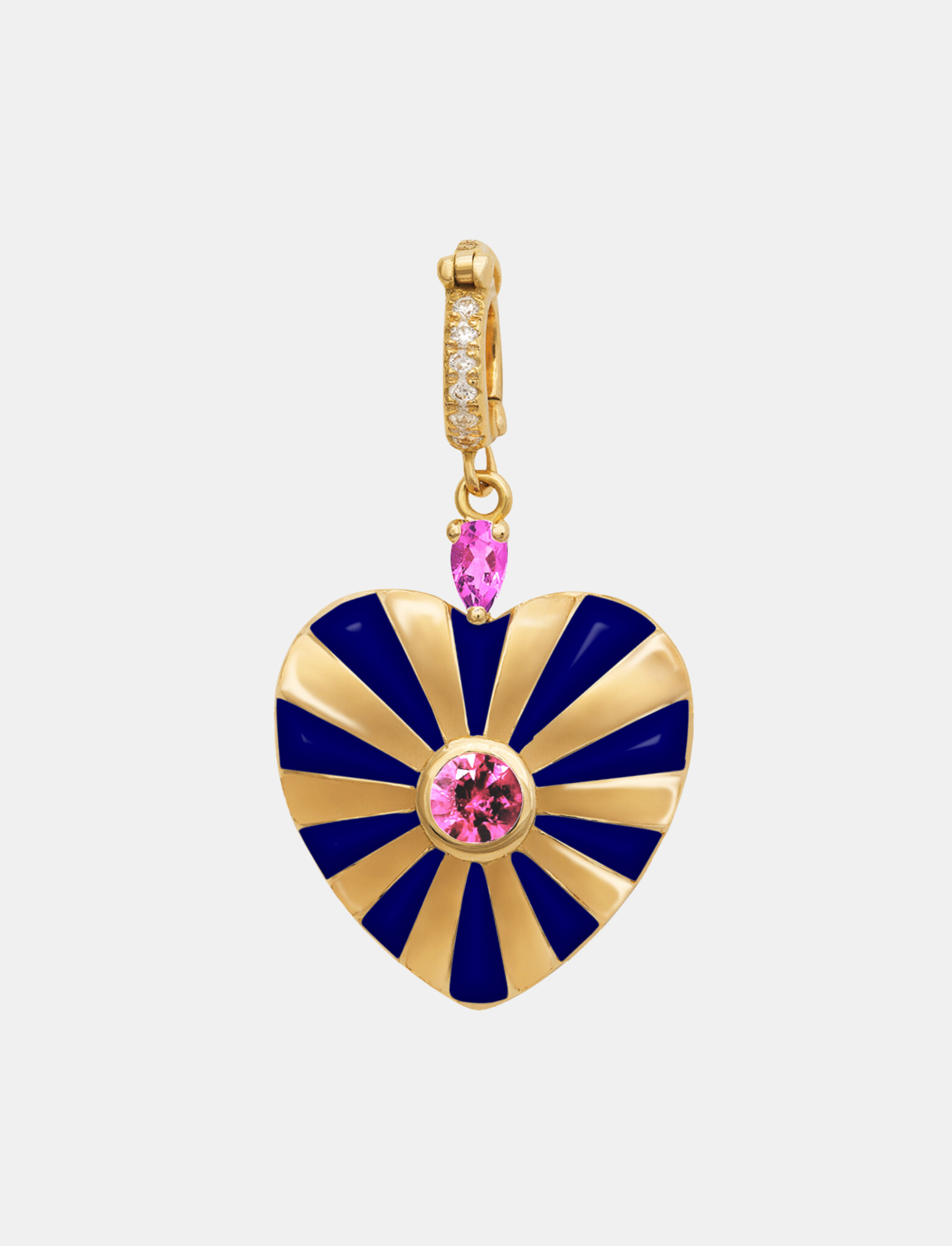 Small Mila Heart Pendant with Blue Lapis Enamel