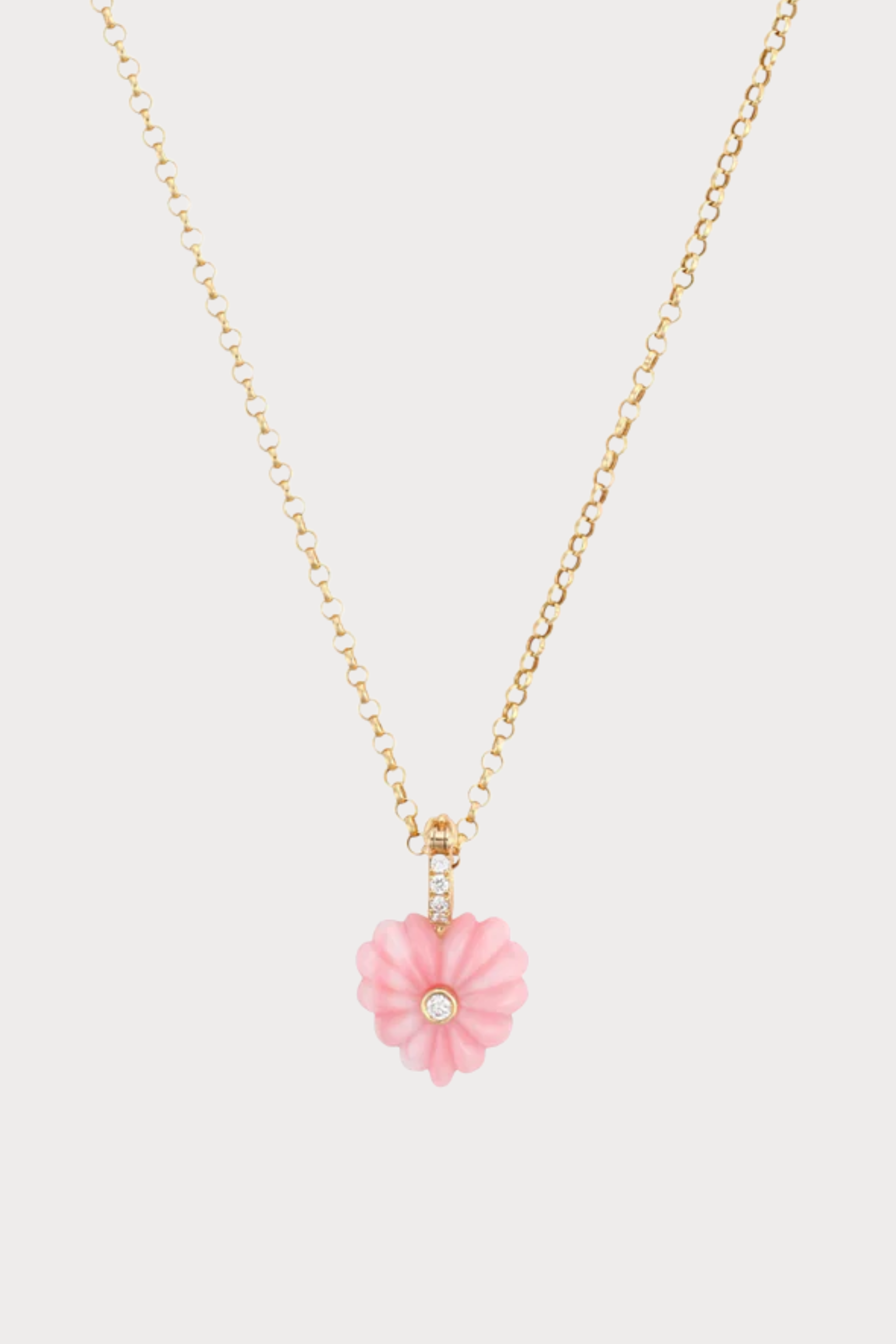 Love Pendant- Pink Opal