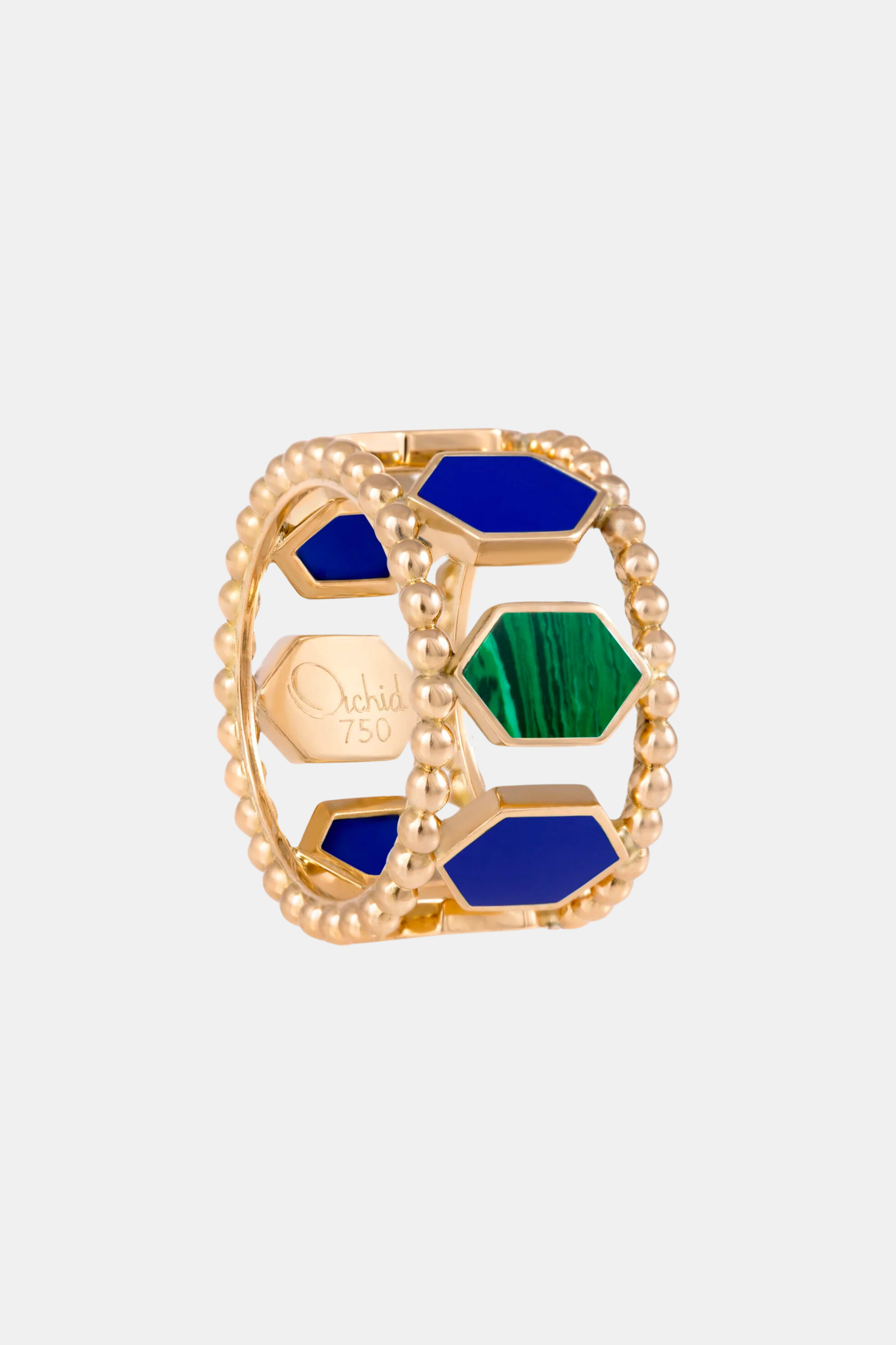 Joyful Lapis Lazuli Malachite Ring