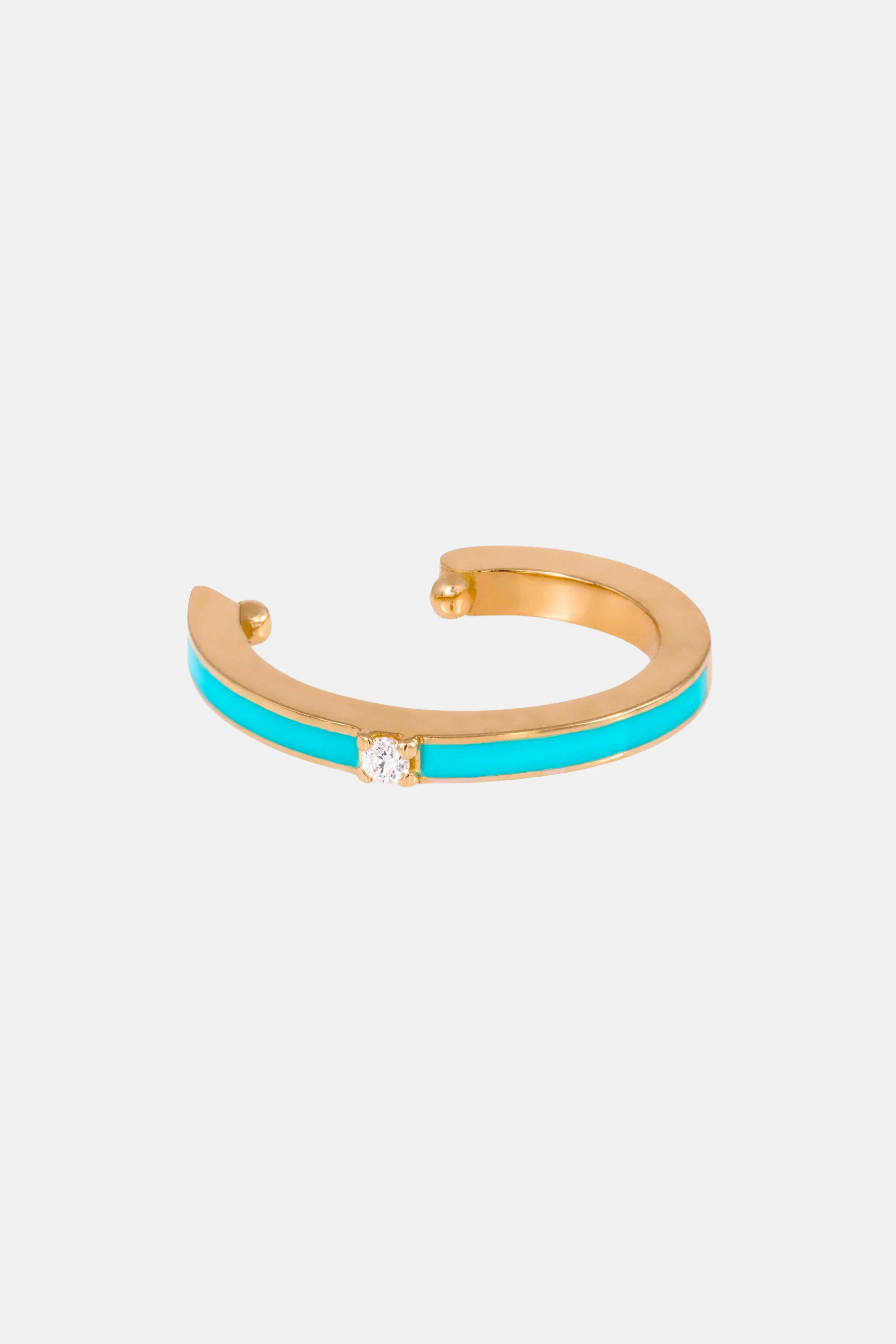 Single Diamond Enamel Ear Cuff