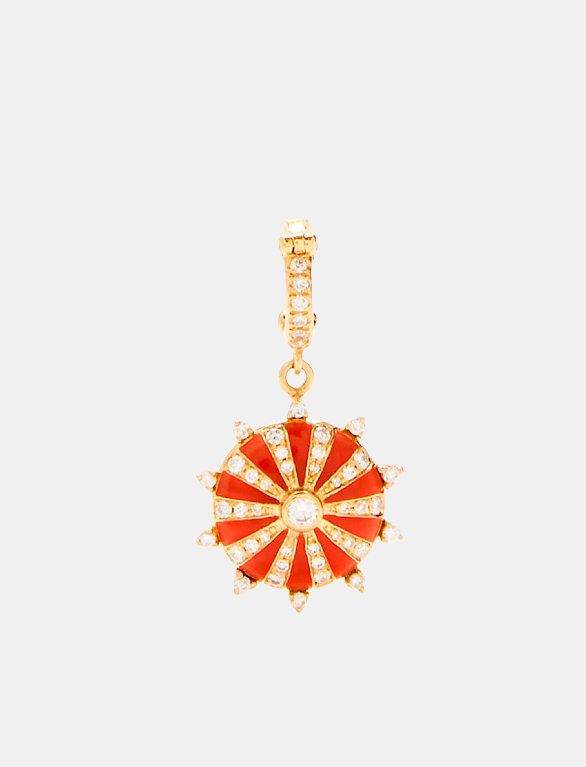 Small Mila Sun with Red Enamel and Diamonds