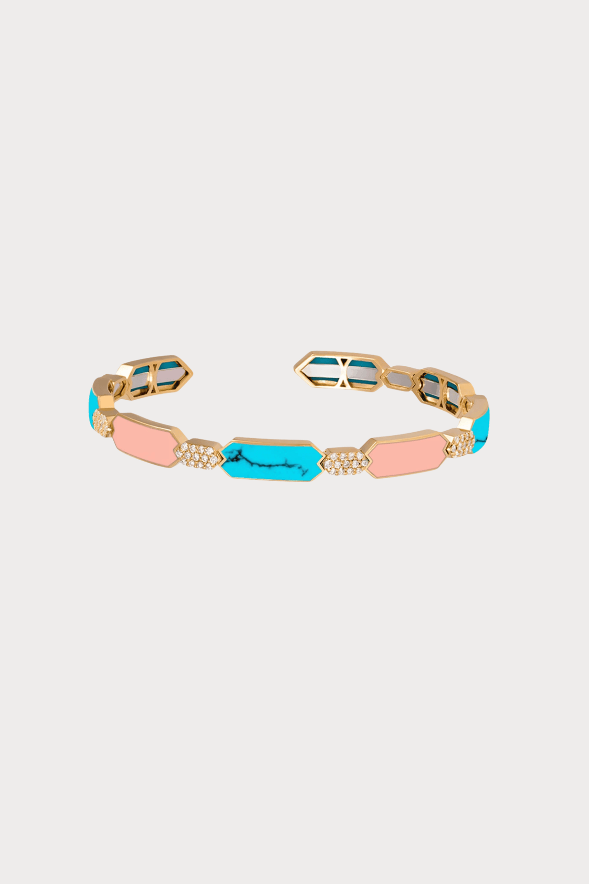 Soho Gold With Coral And Turquoise Bangle