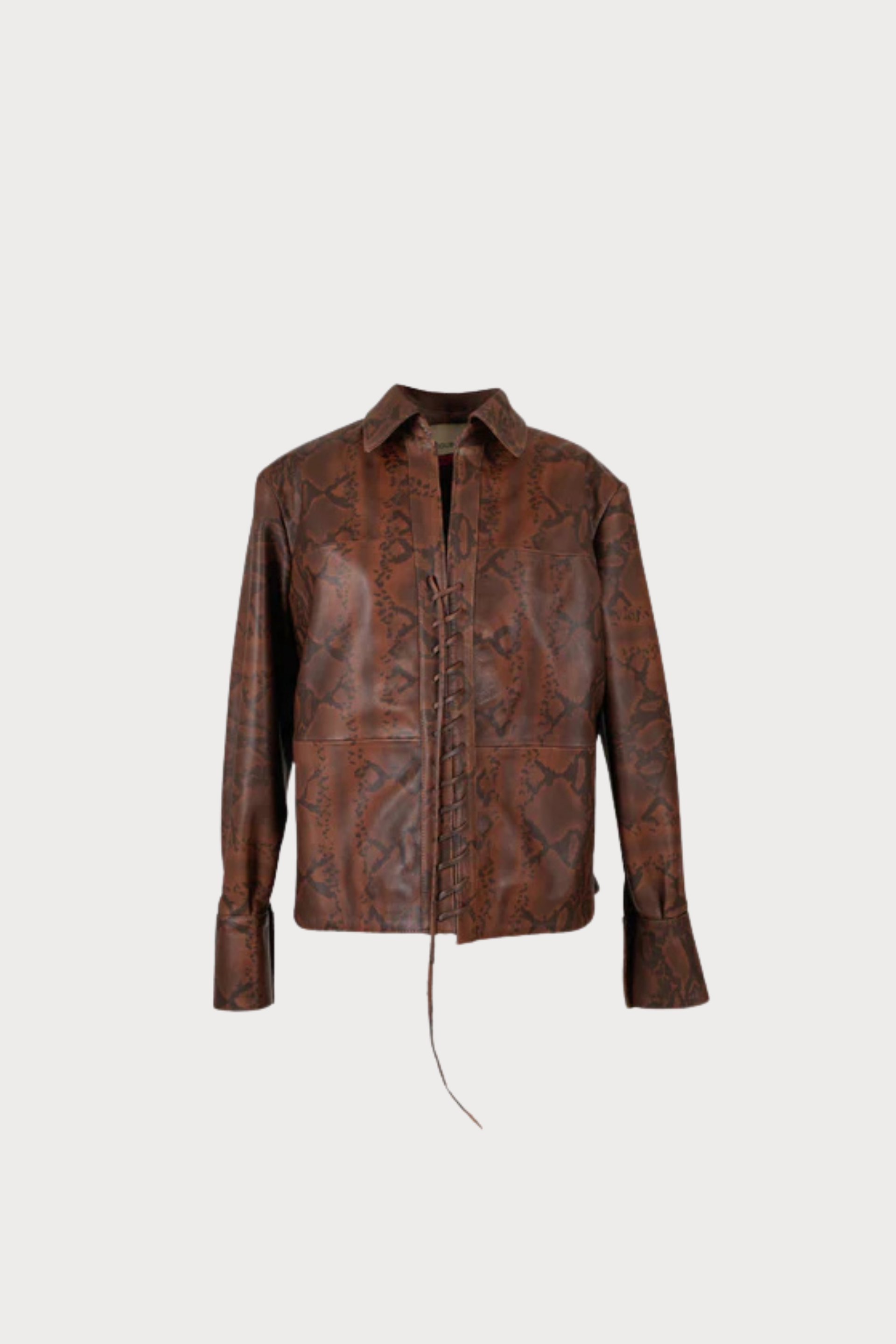 Liana Leather Shirt Snake Print