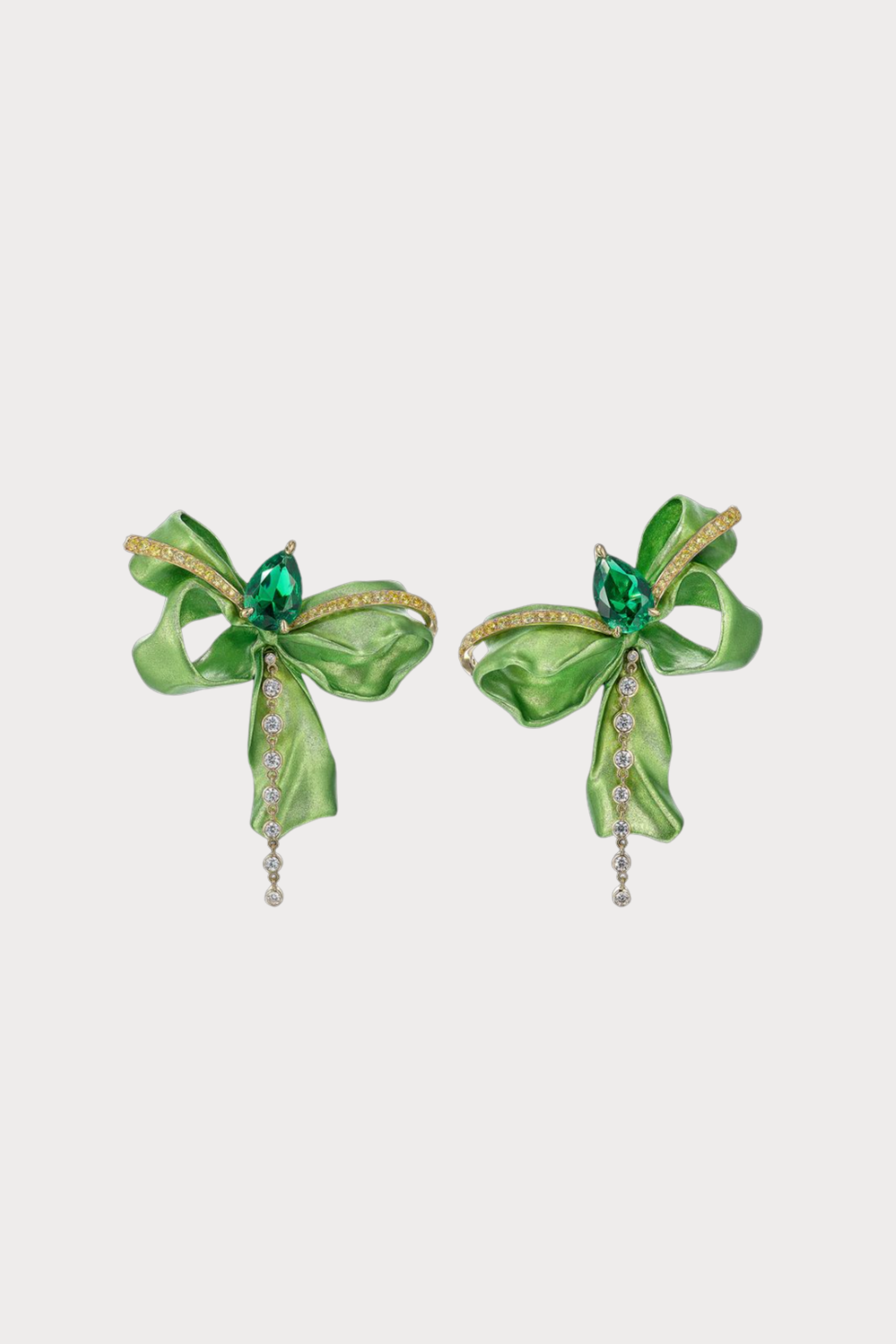 Emeralds Cupid Bow Earrings