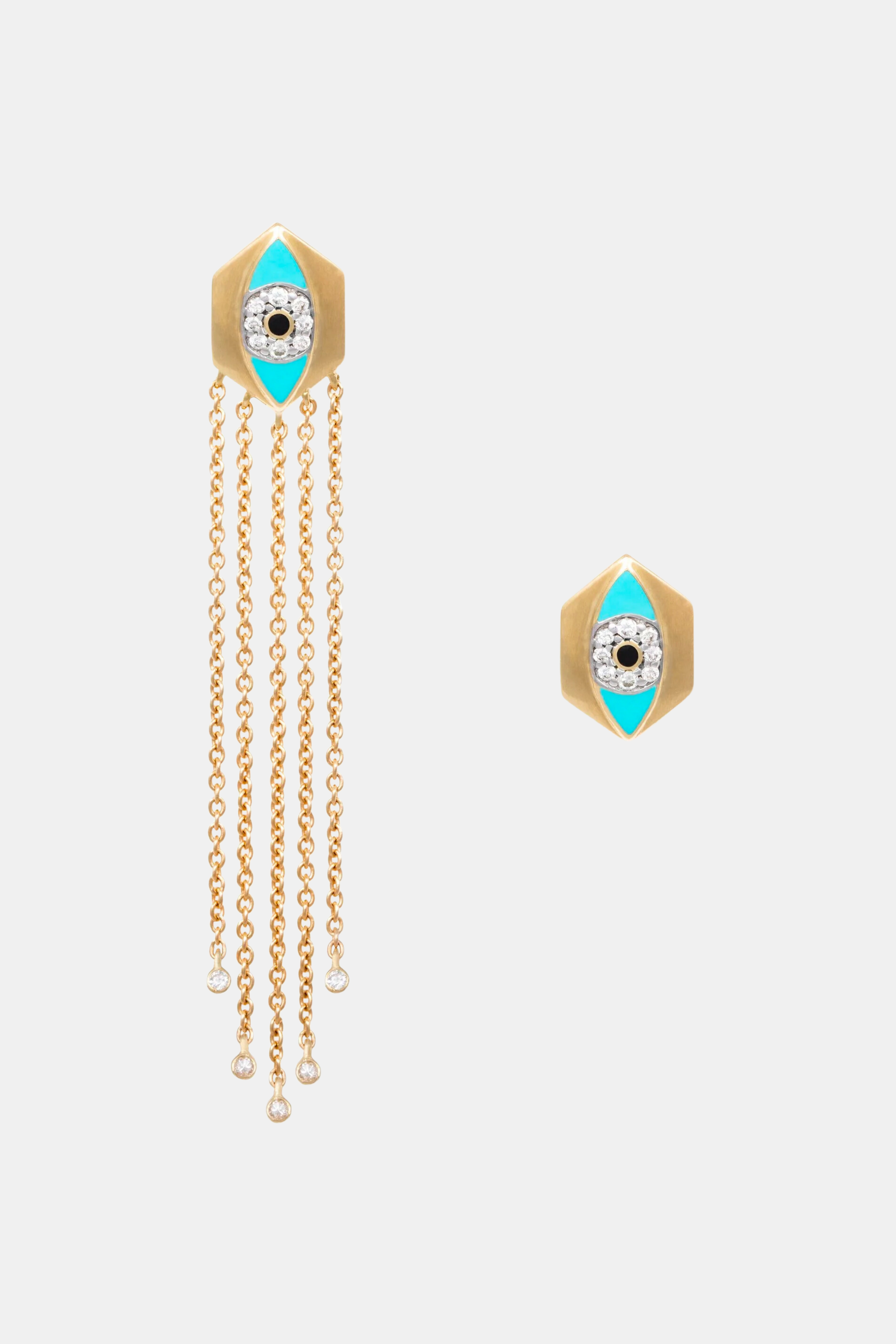 Aqua Enamel Waterfall Earrings
