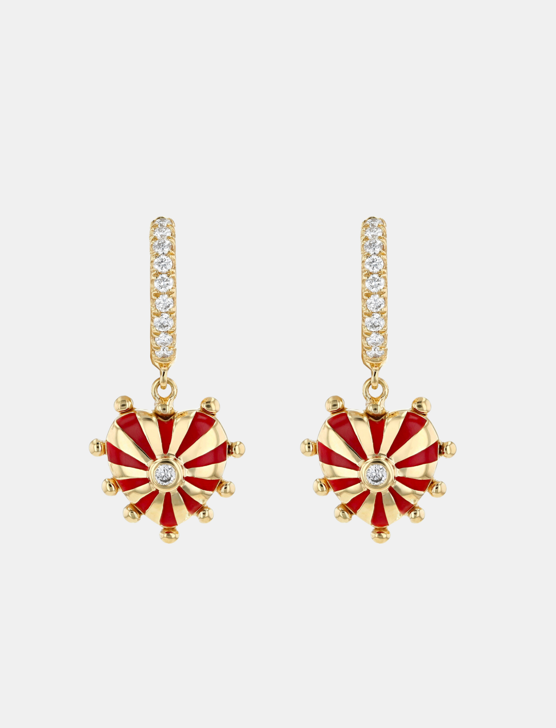 Not So Mini Mila Heart Earrings with Gold Beads