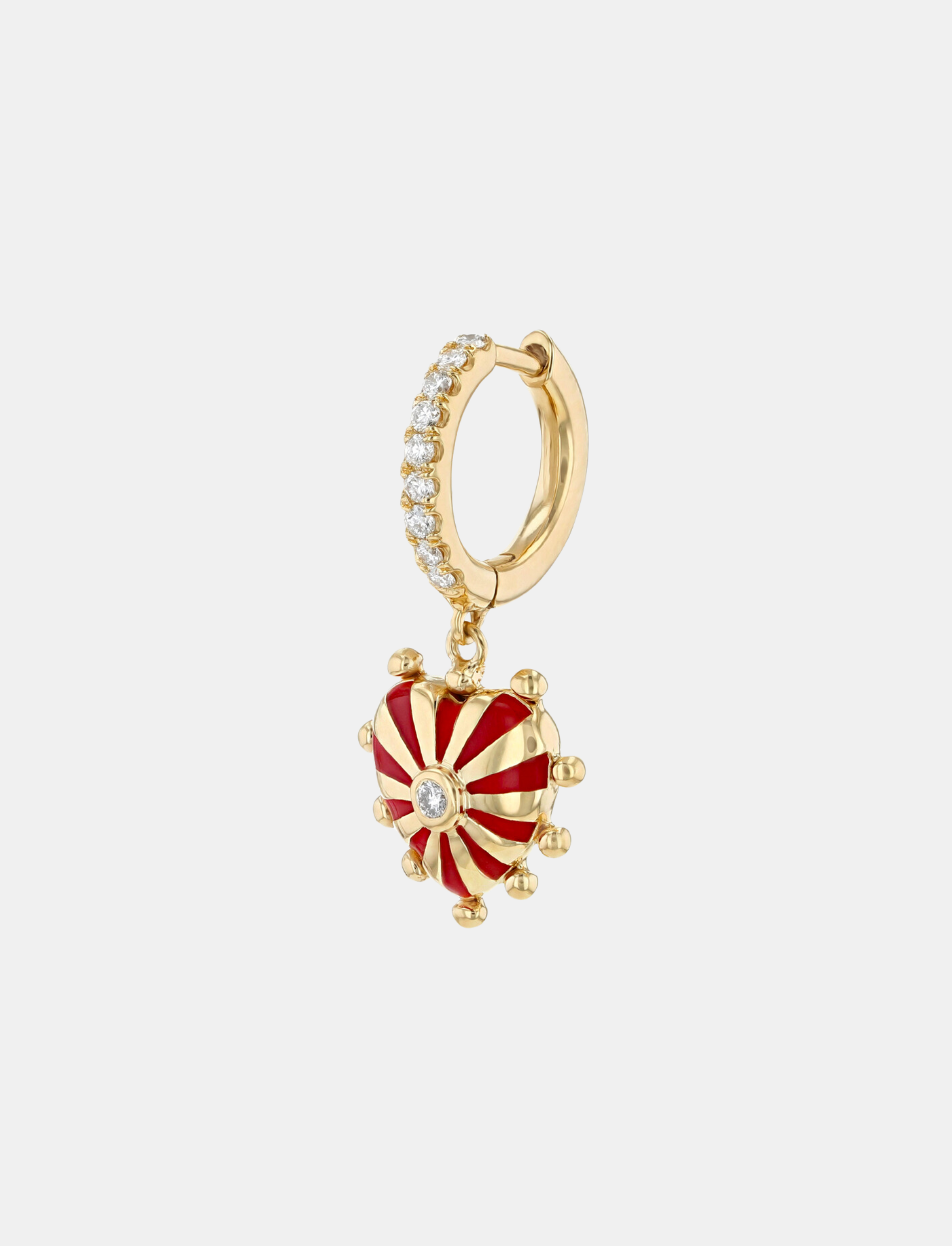 Not So Mini Mila Heart Earrings with Gold Beads