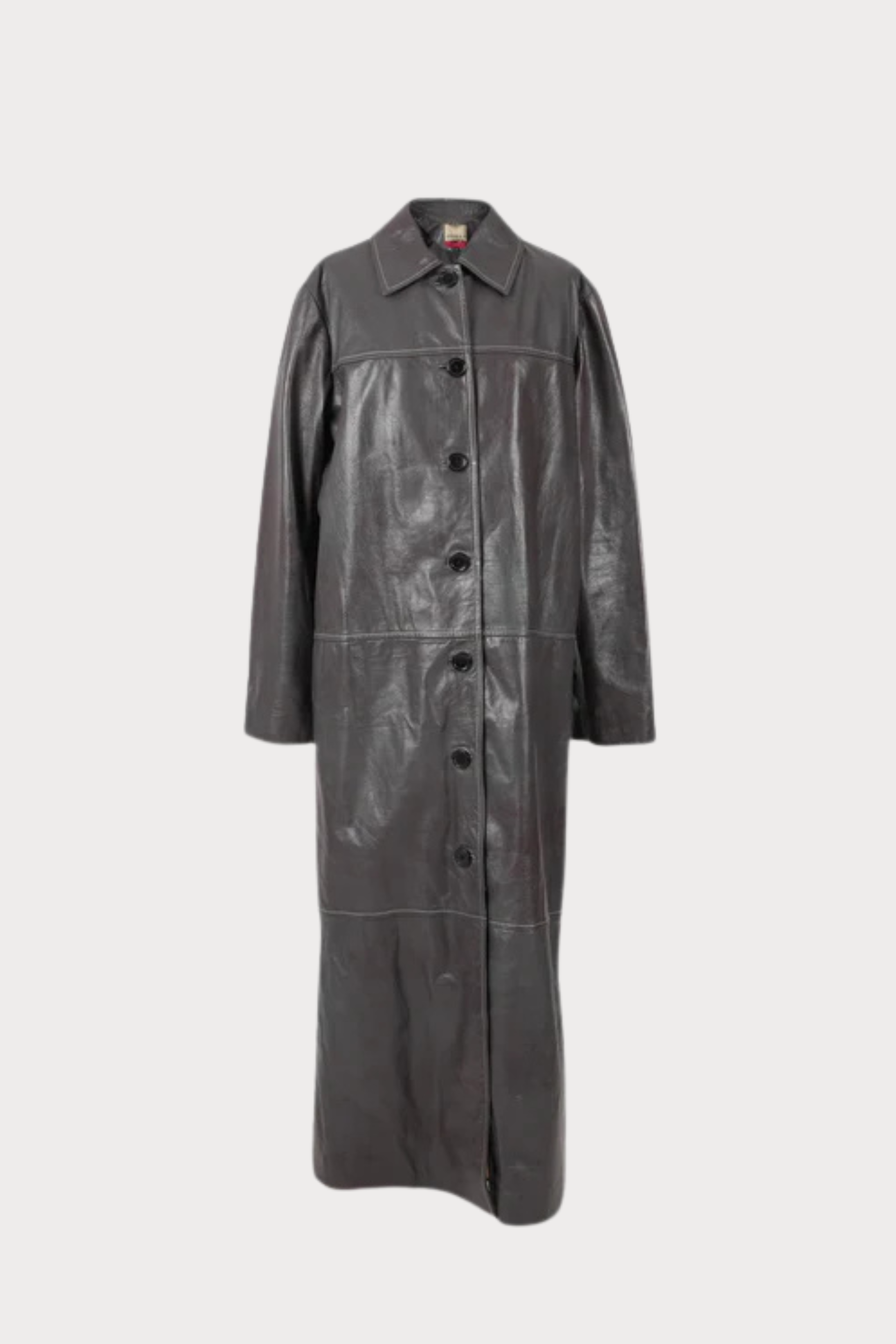 Gemma Leather Coat Pewter