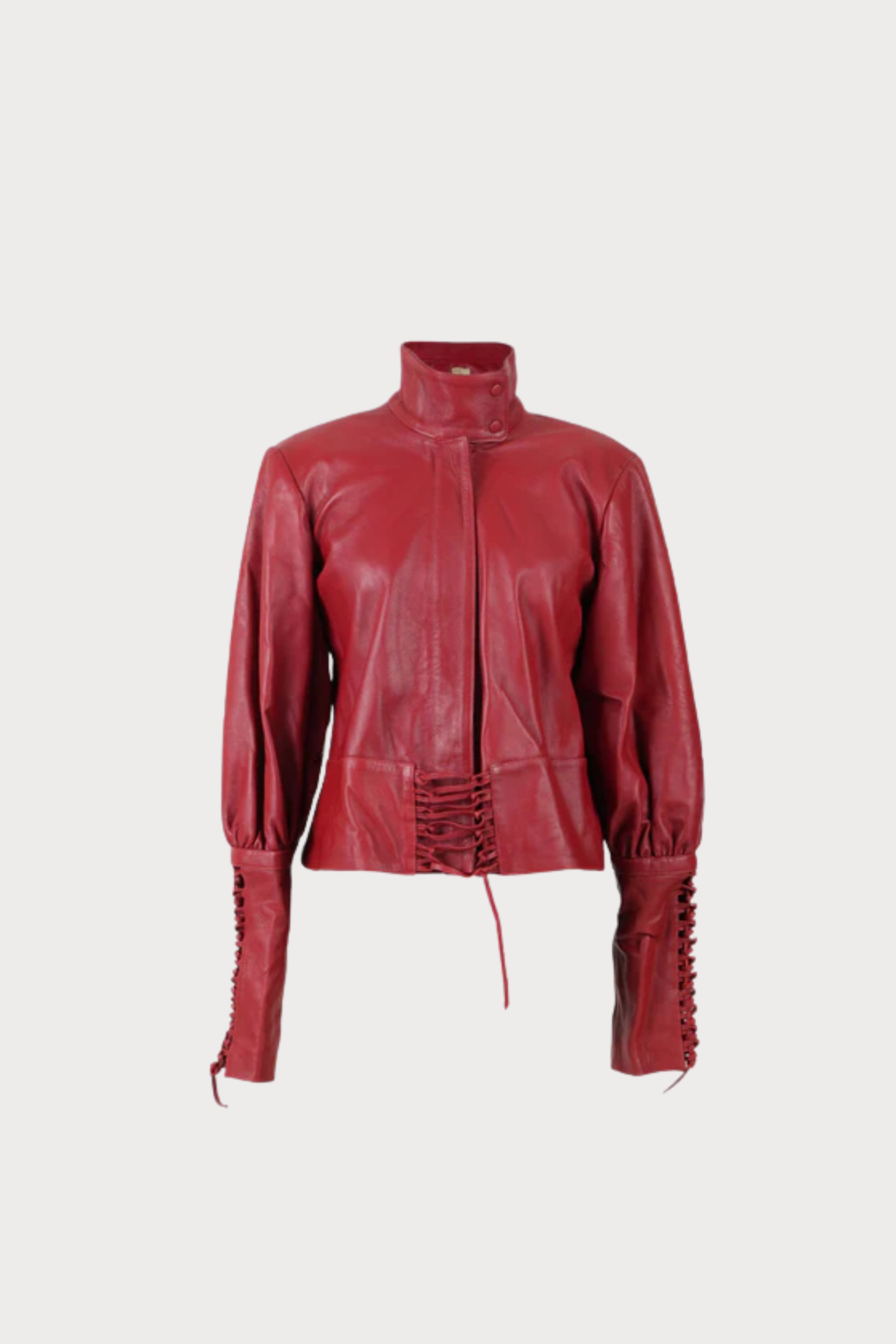 Jade Leather Jacket Red