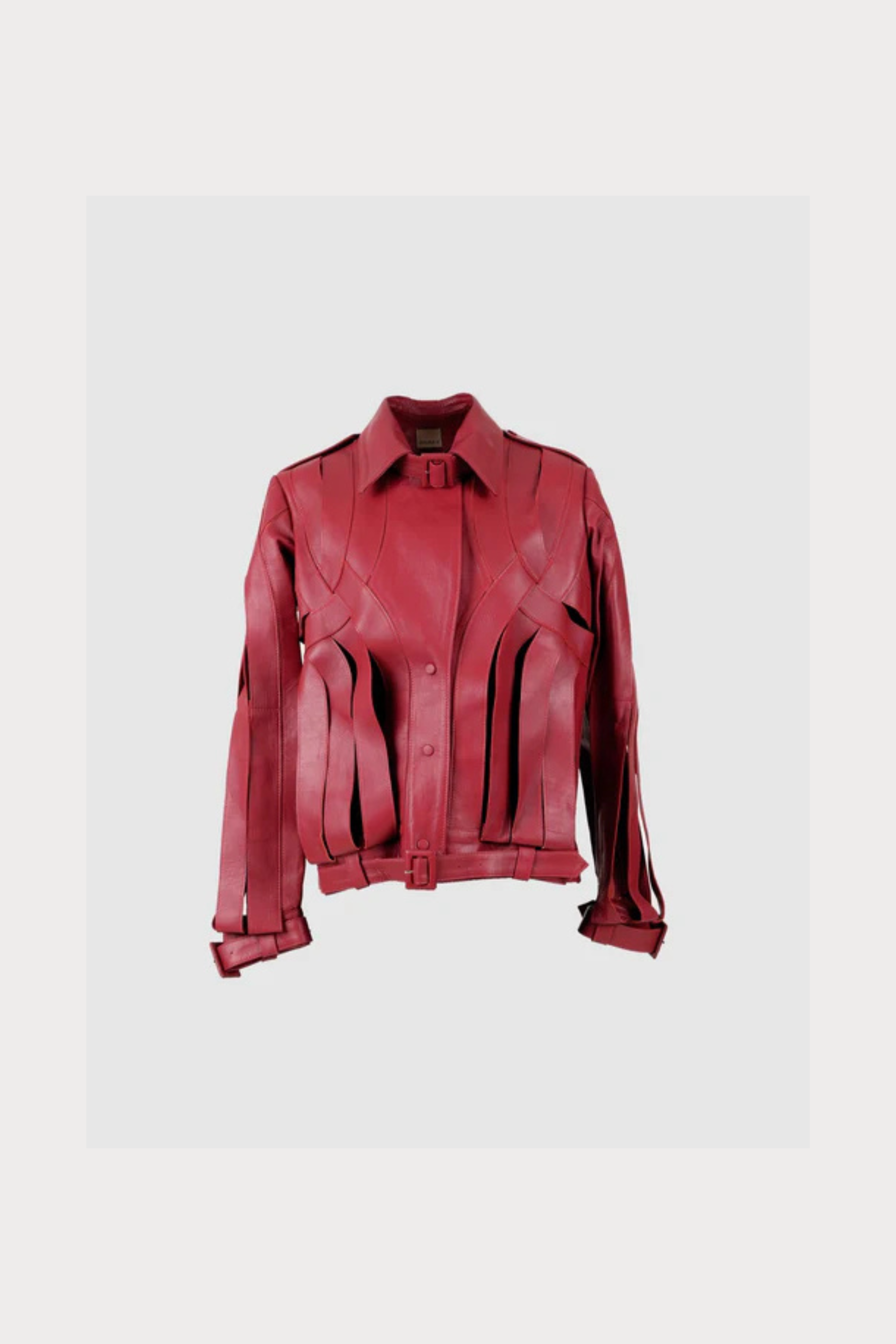 Brianna Oversized Leather Jacket Red