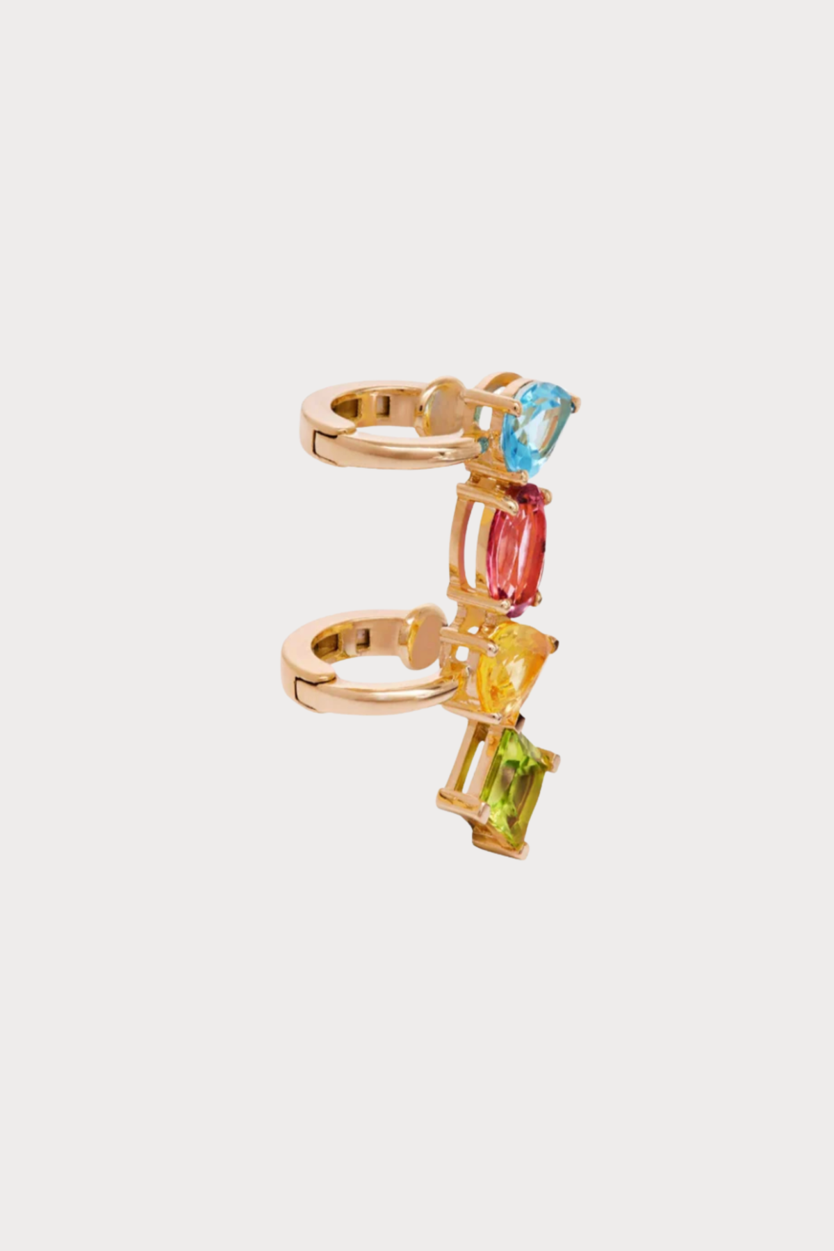 Blue Topaz, Tourmaline, Peridot & Sapphire Single Ear Cuff