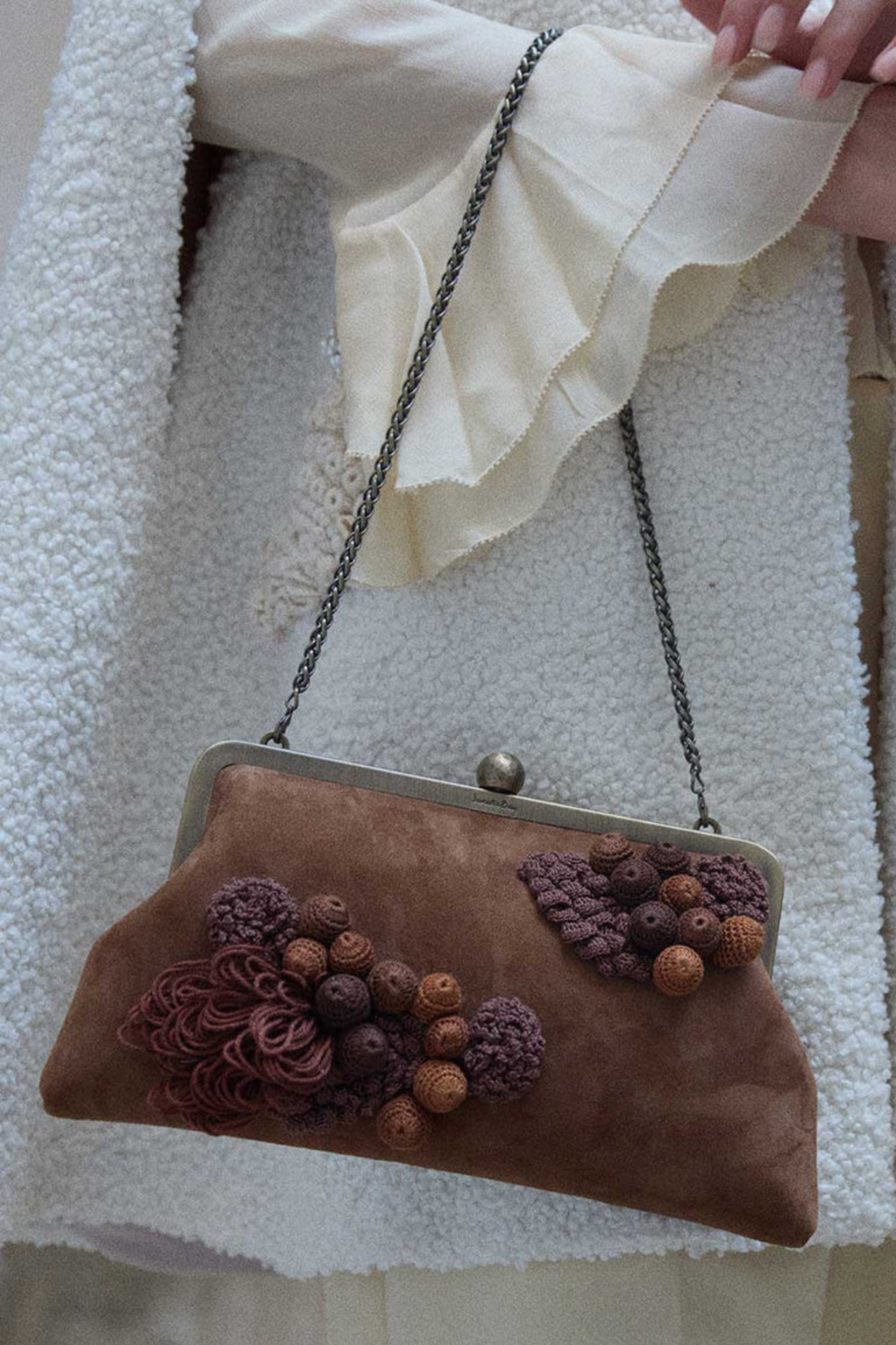 Moss On Brown Leather Classic Bag
