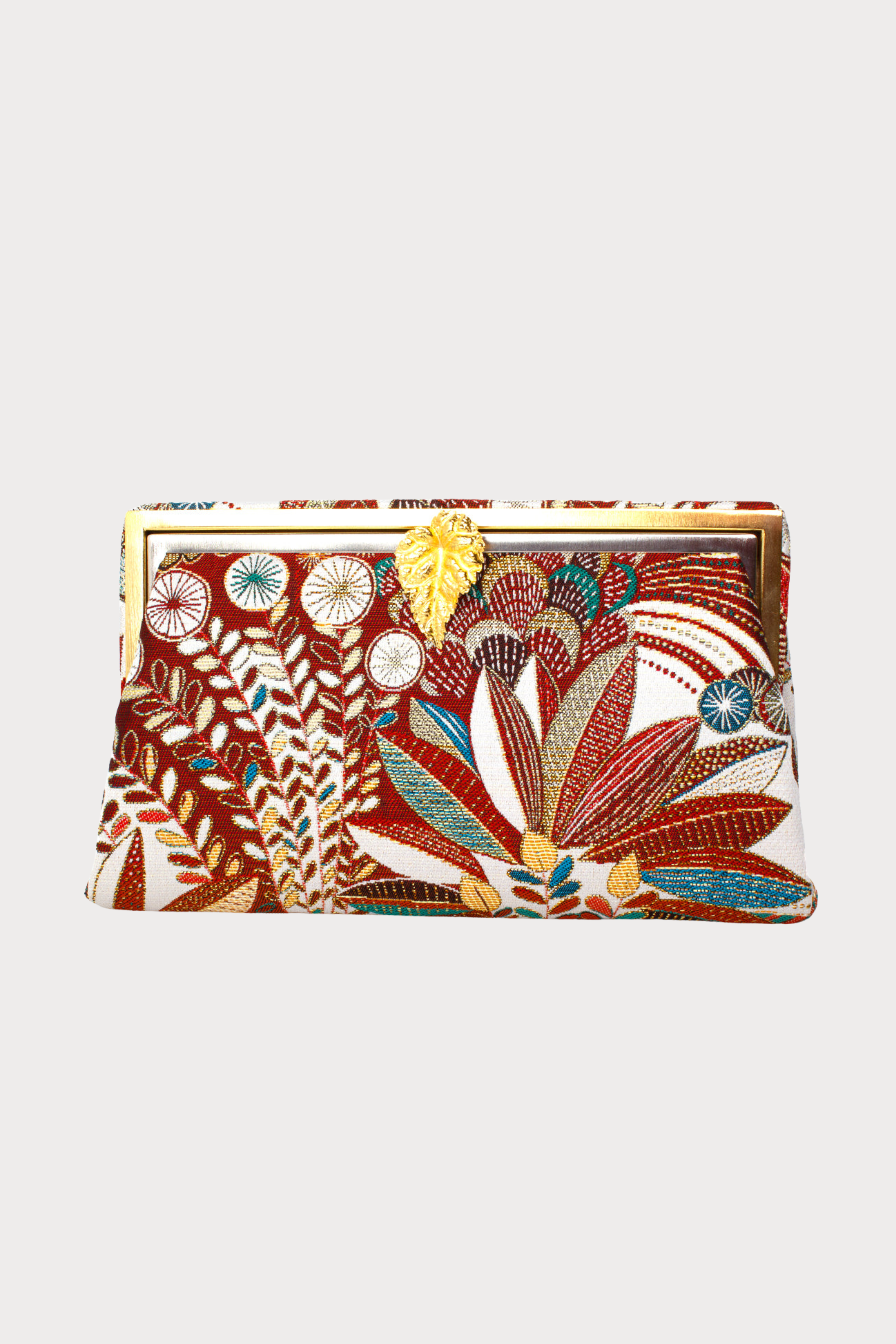 Leaf On Brown Jungle Grace Clutch