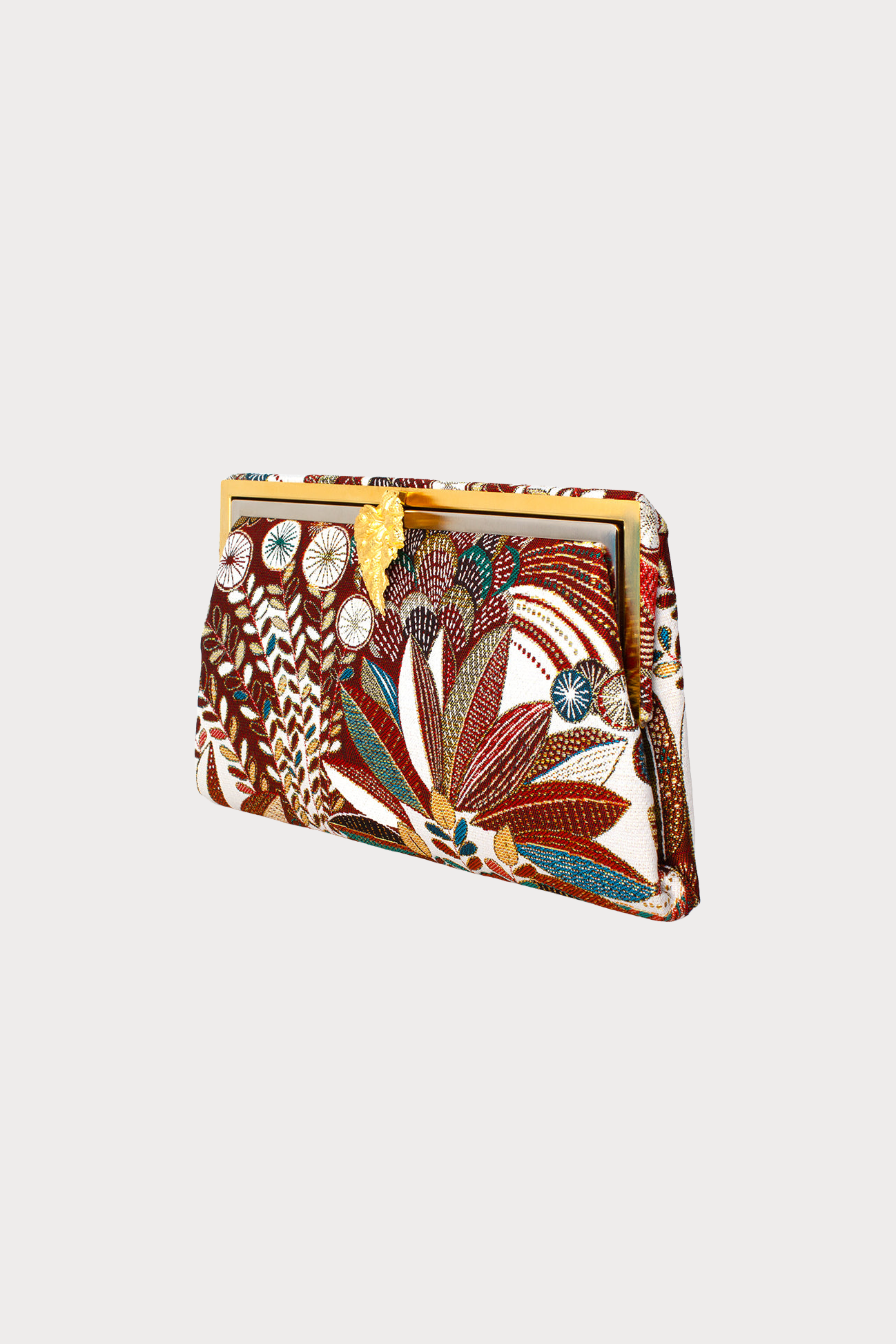 Leaf On Brown Jungle Grace Clutch