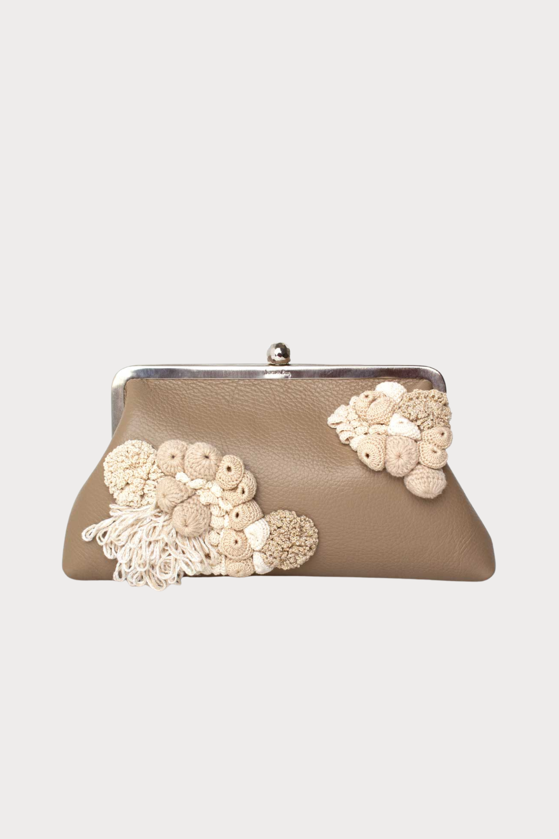 Moss On Beige Leather Classic Bag