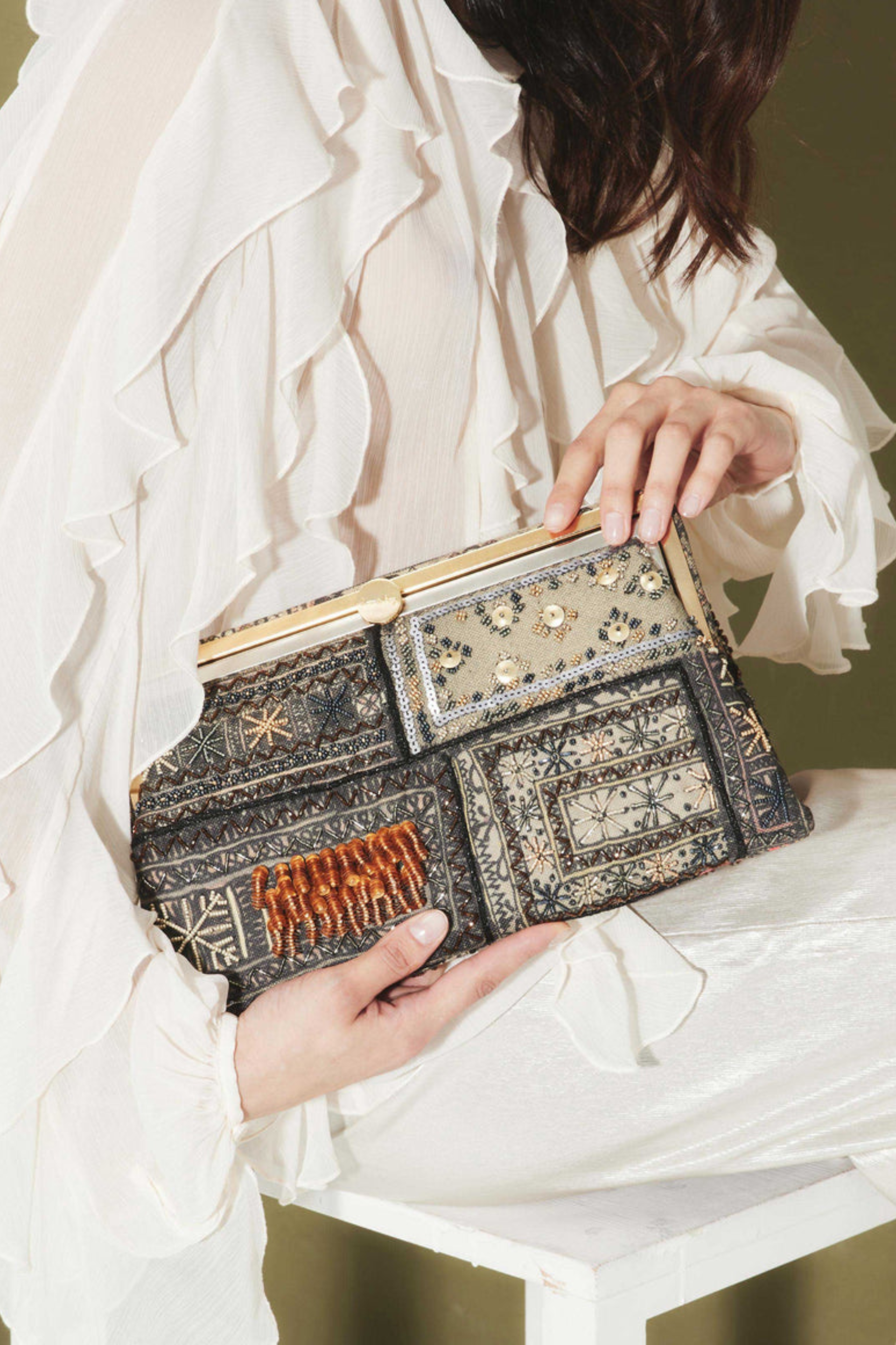 Bedouin Metallic Grace Clutch