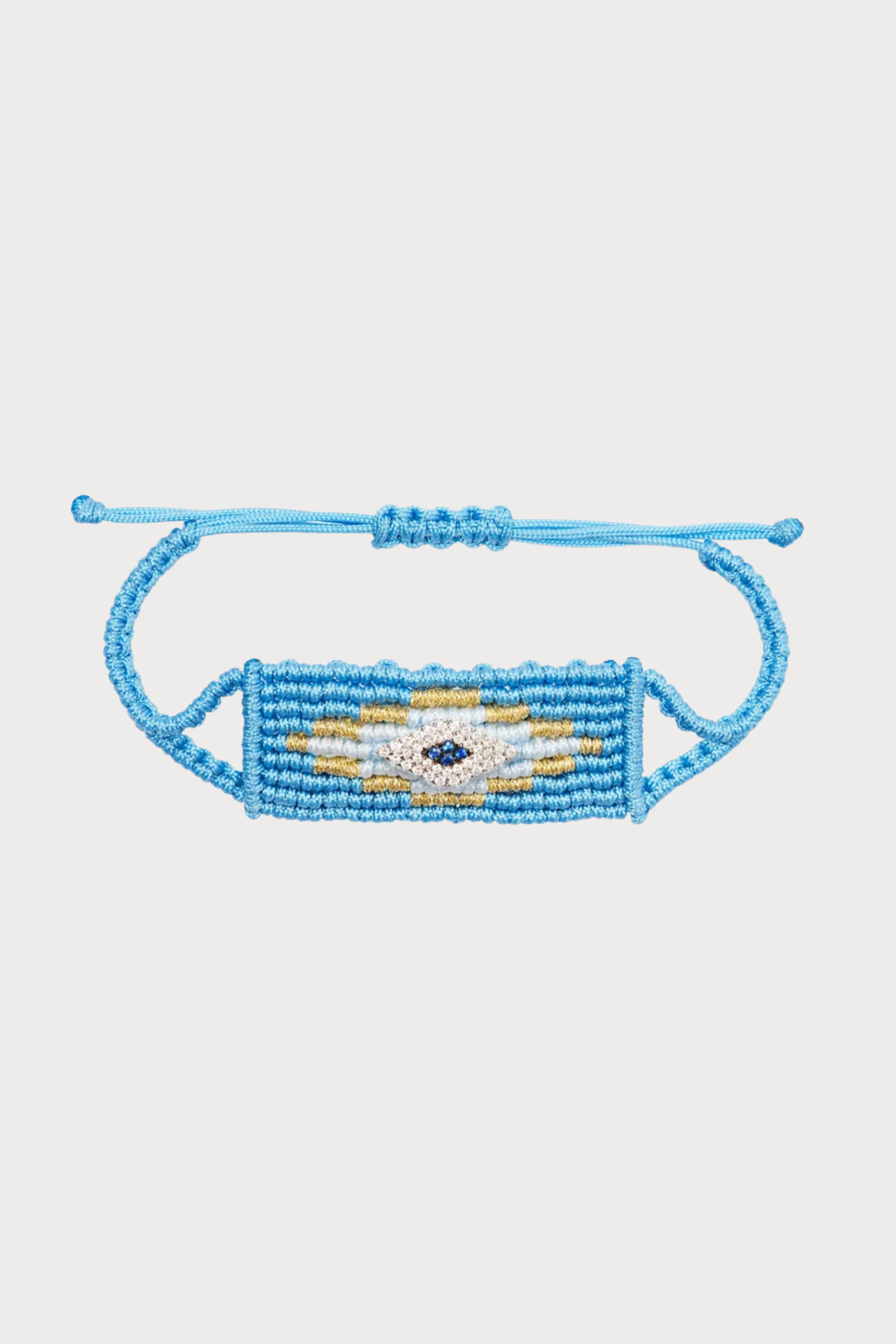 Sky Blue Evil Eye Woven Bracelet