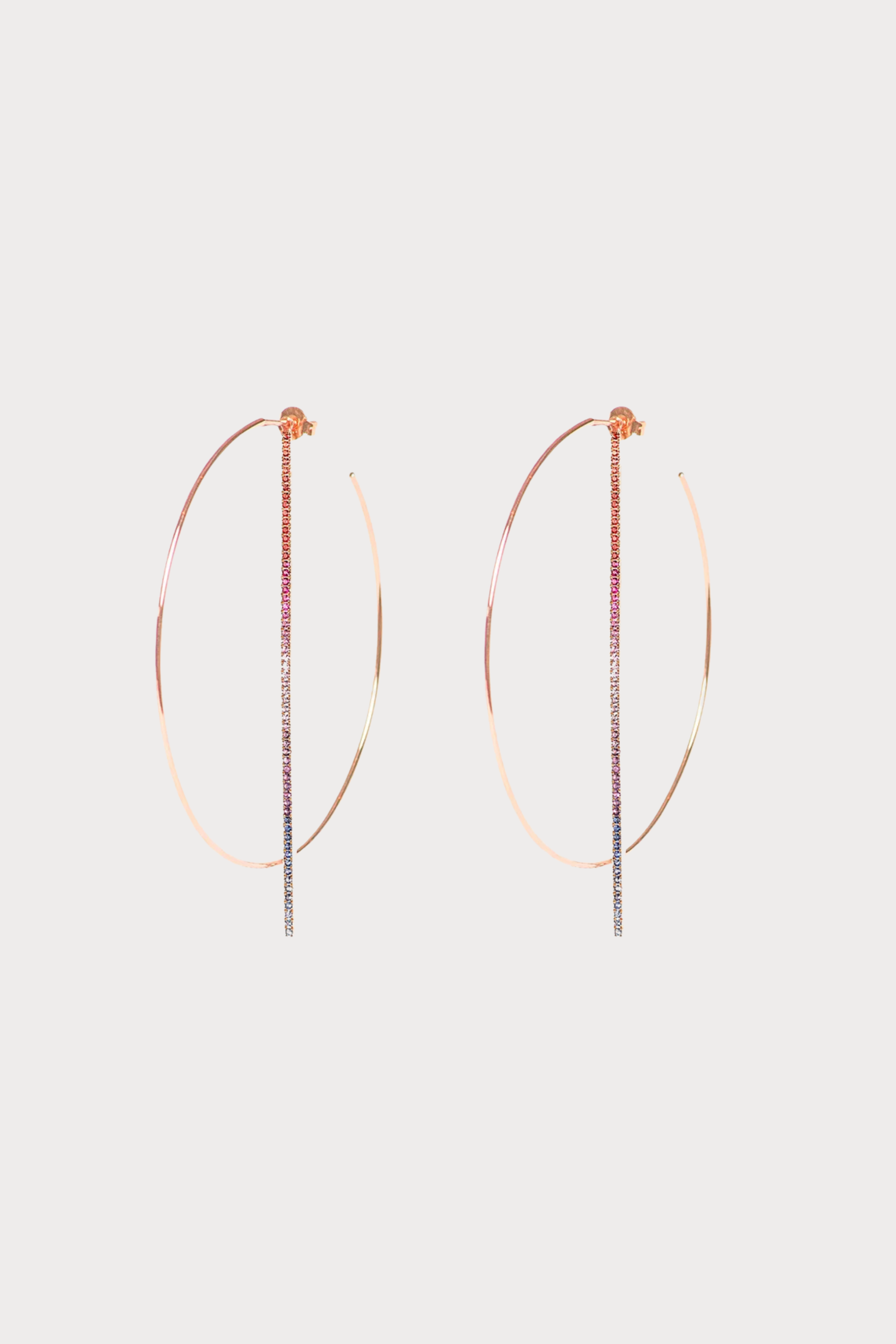 Rainbow Bar & Hoop Earrings