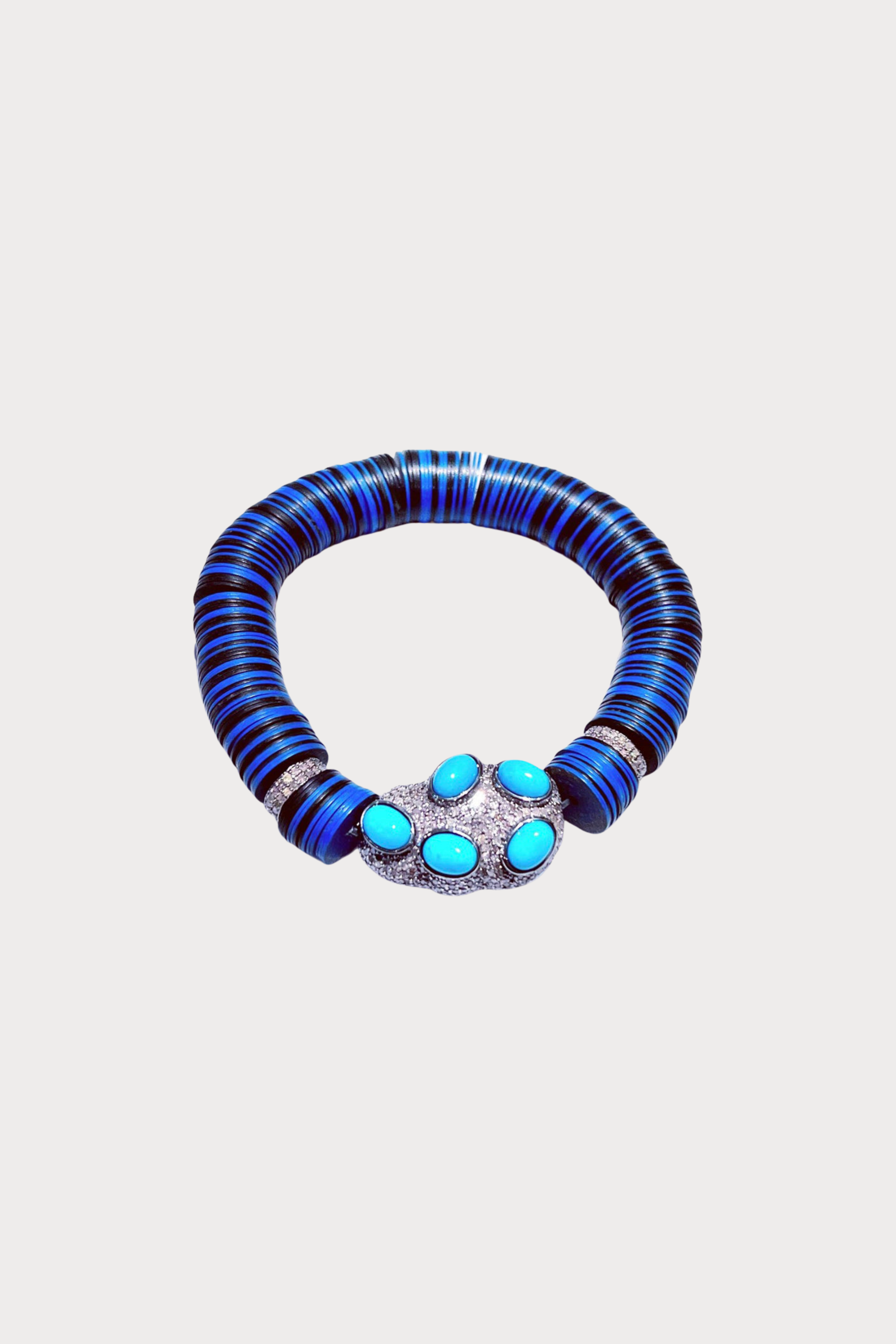 Blue and Black Vinyl Bracelet