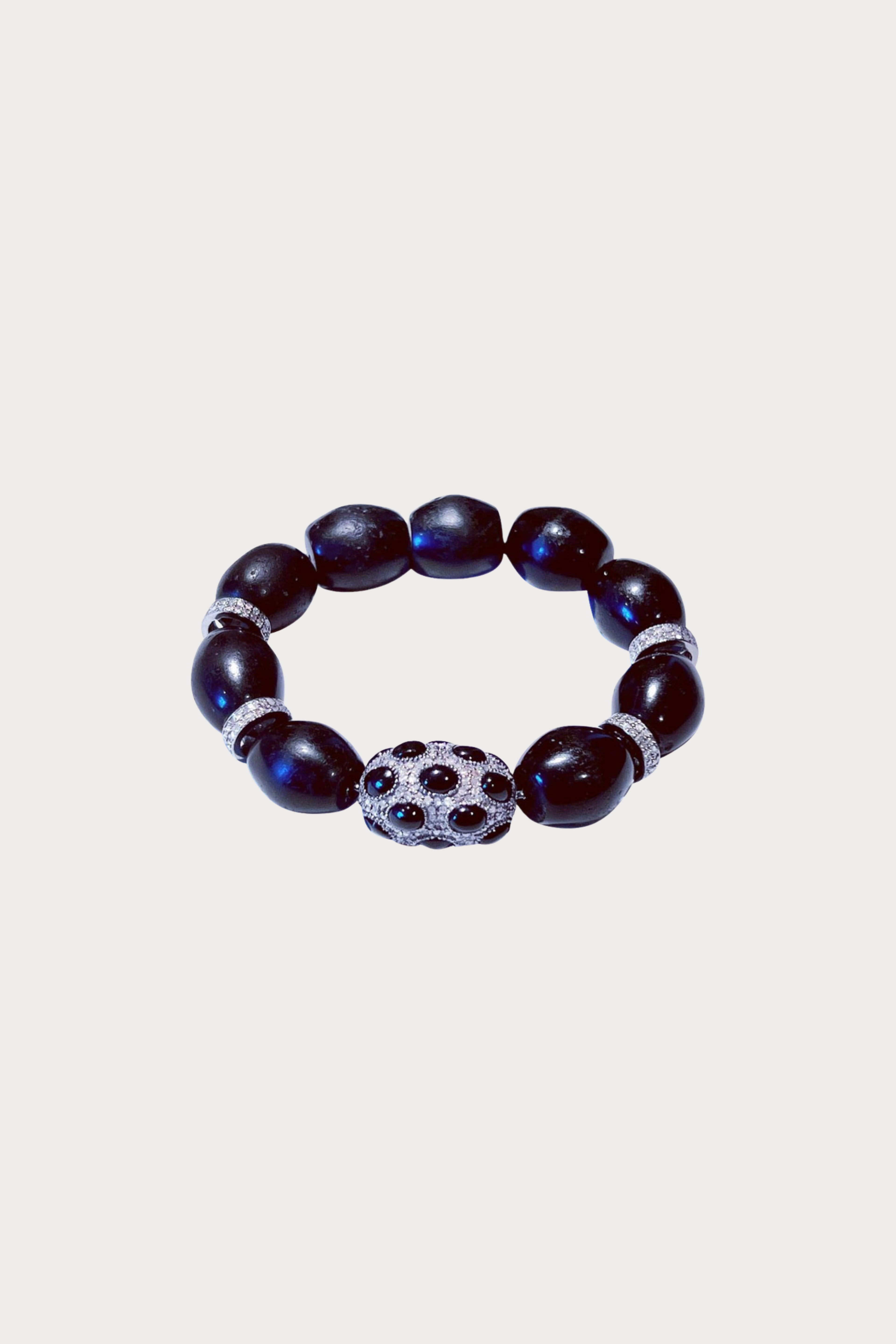Black Bone Bead Bracelet