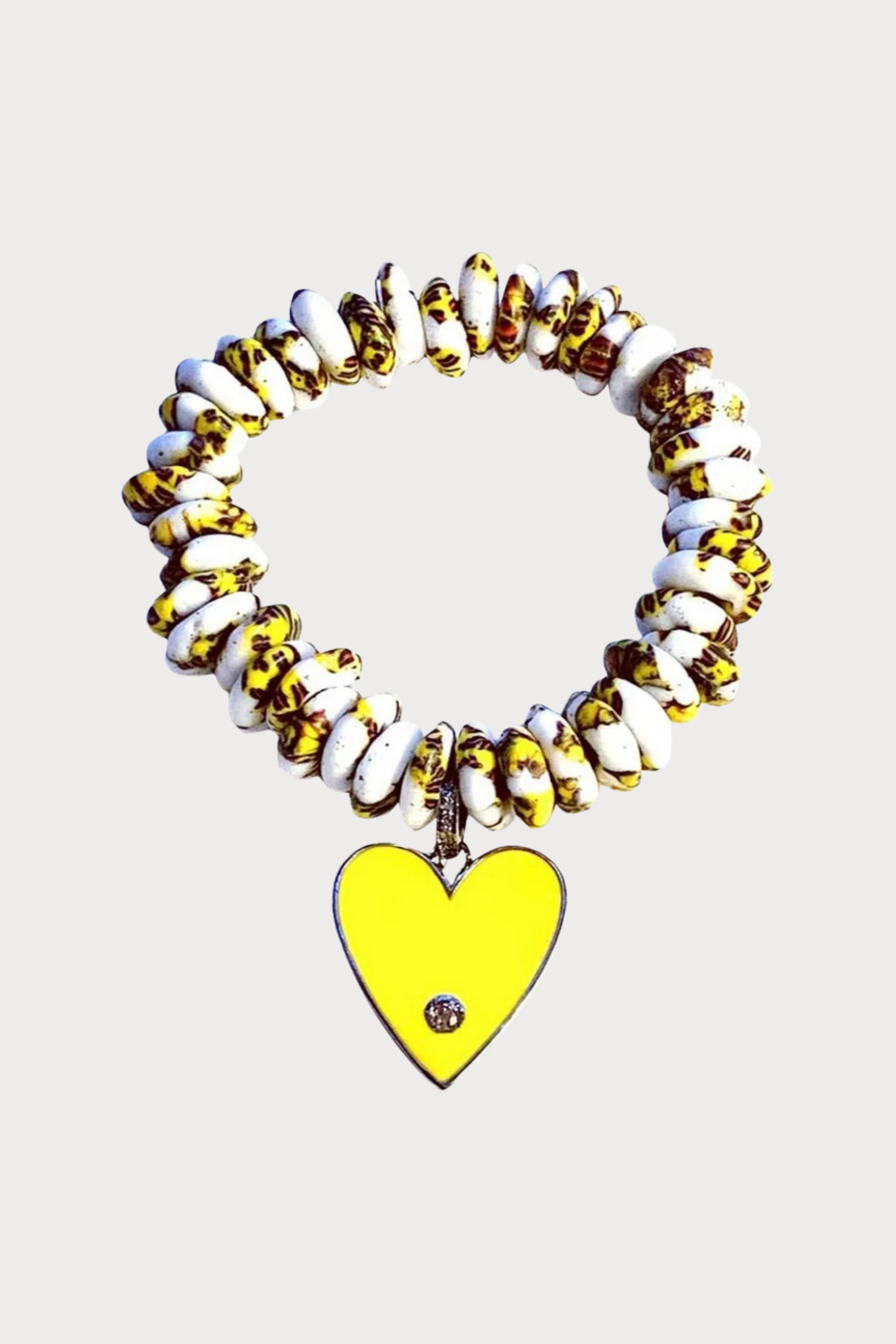 Ghana Bracelet Yellow Heart Charm