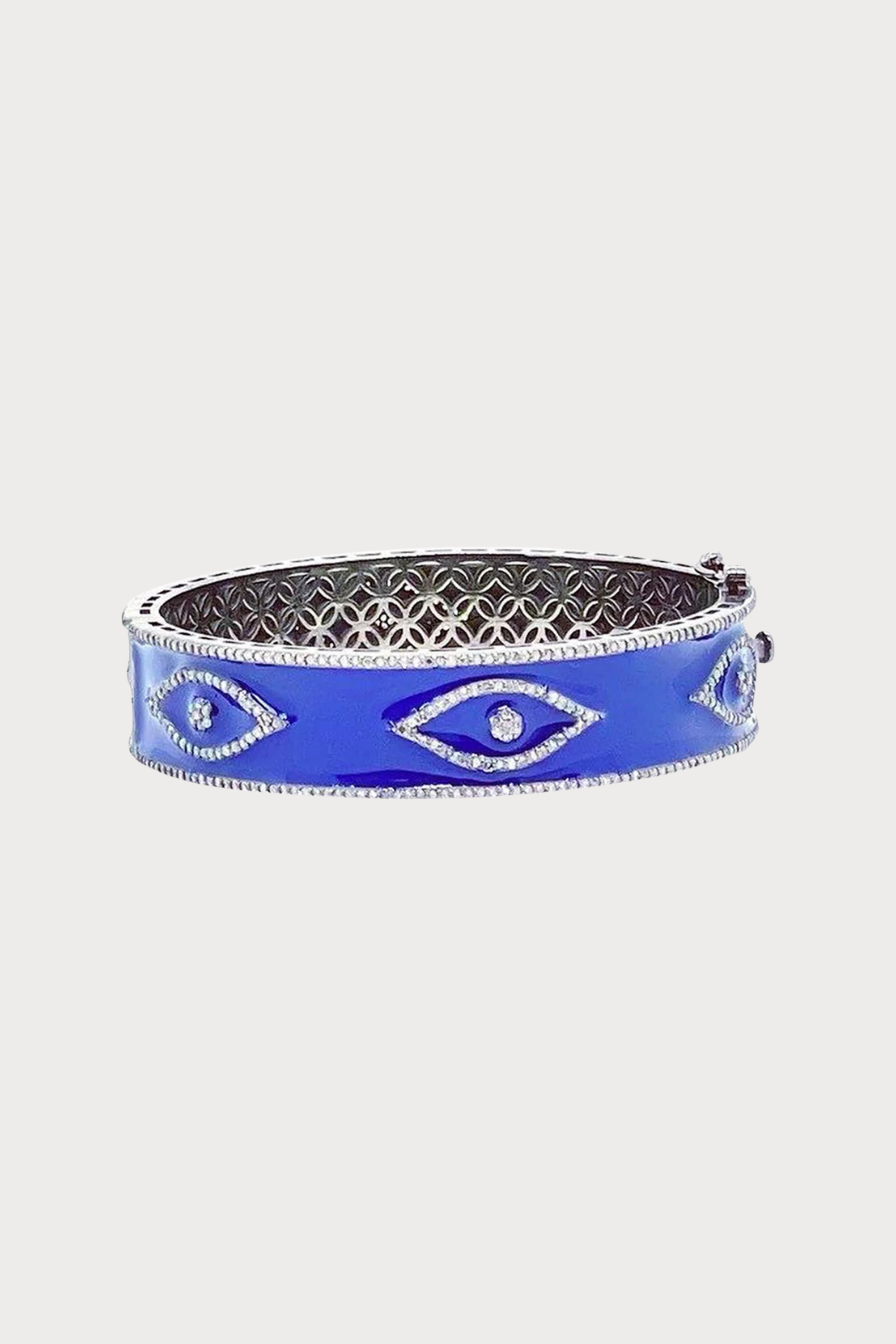 Royal Blue Enamel Evil Eye Bangle