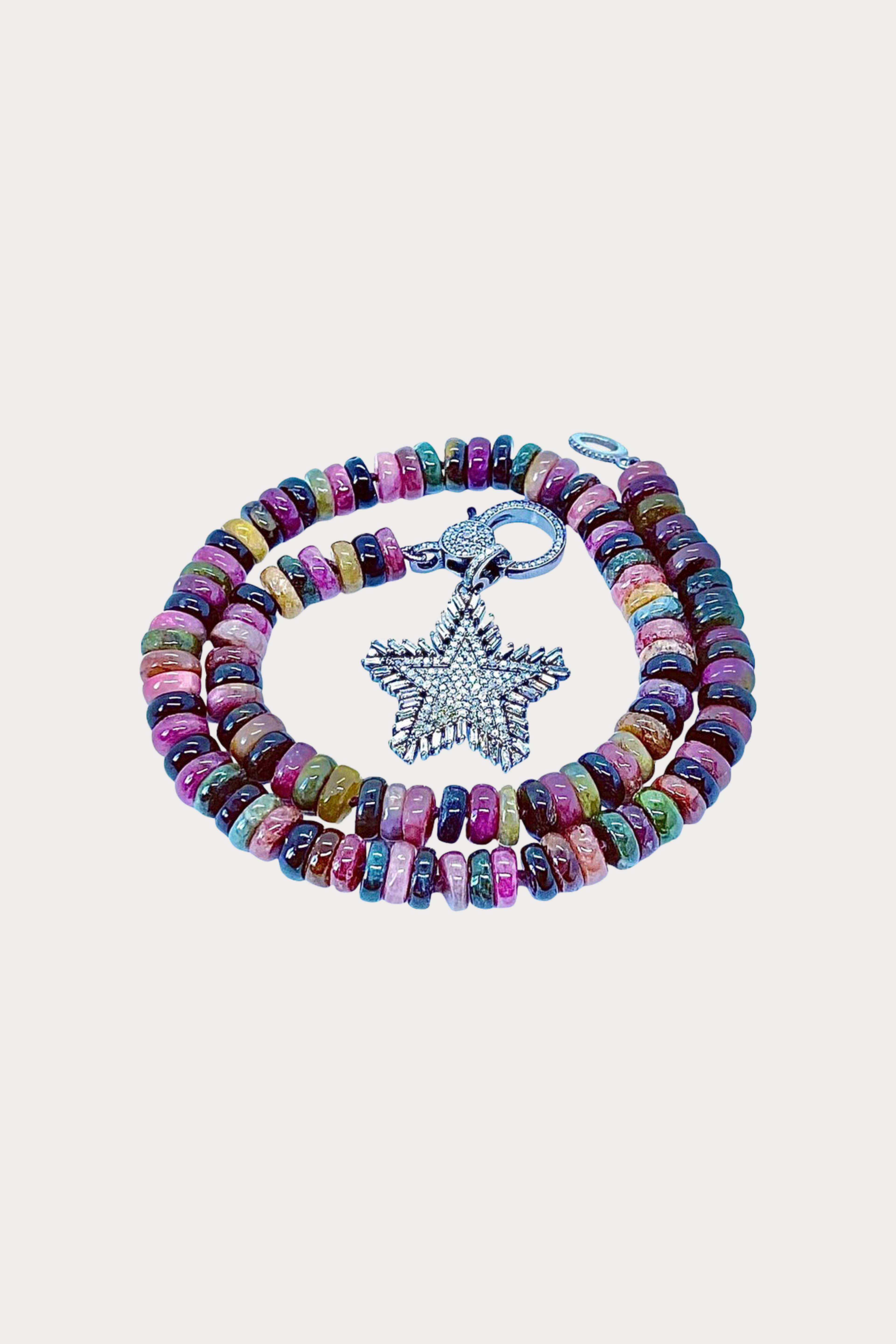 Multi Color Tourmaline Knotted Necklace
