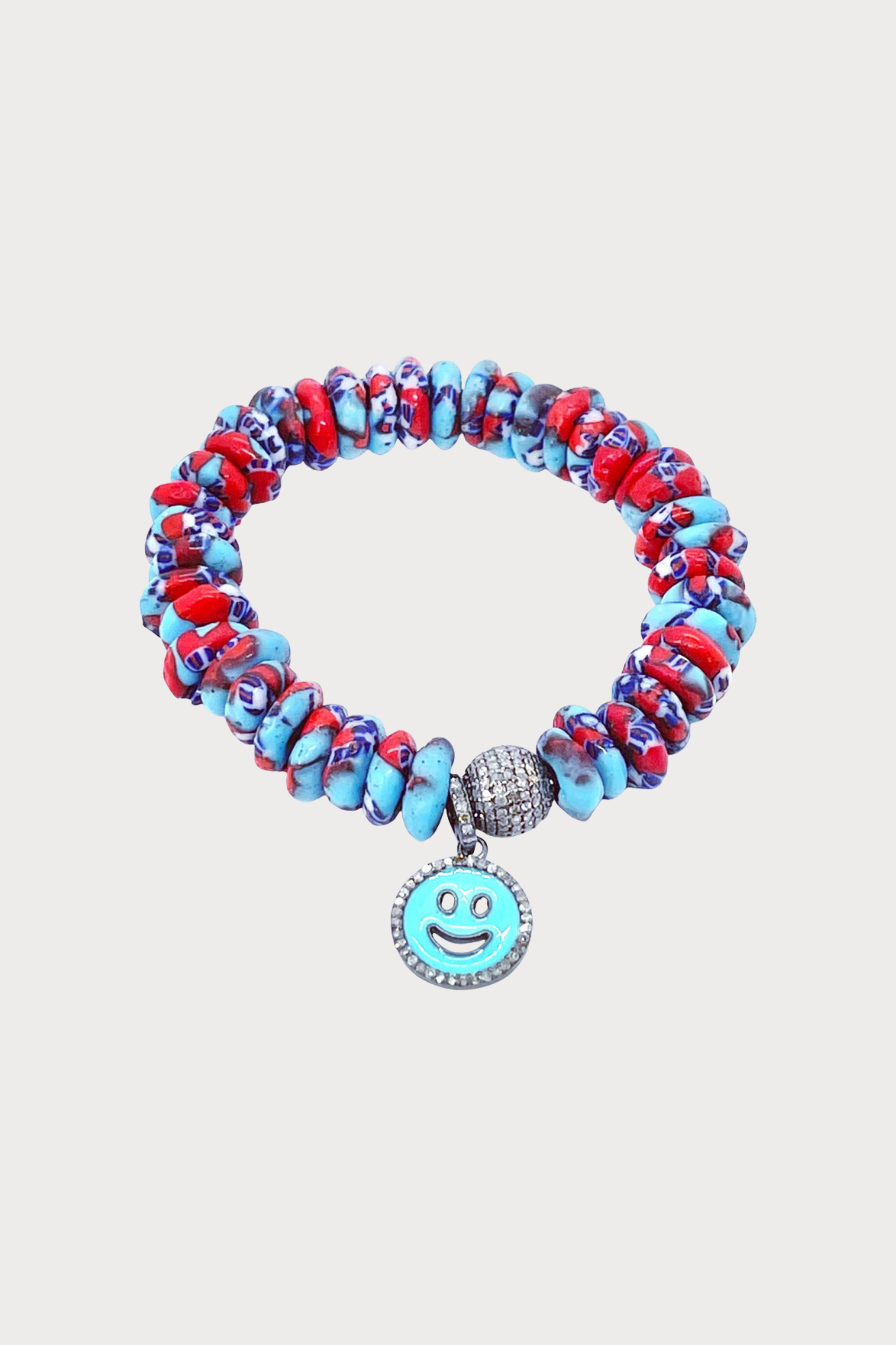 Turquoise Red & Blue Stretch Bracelet
