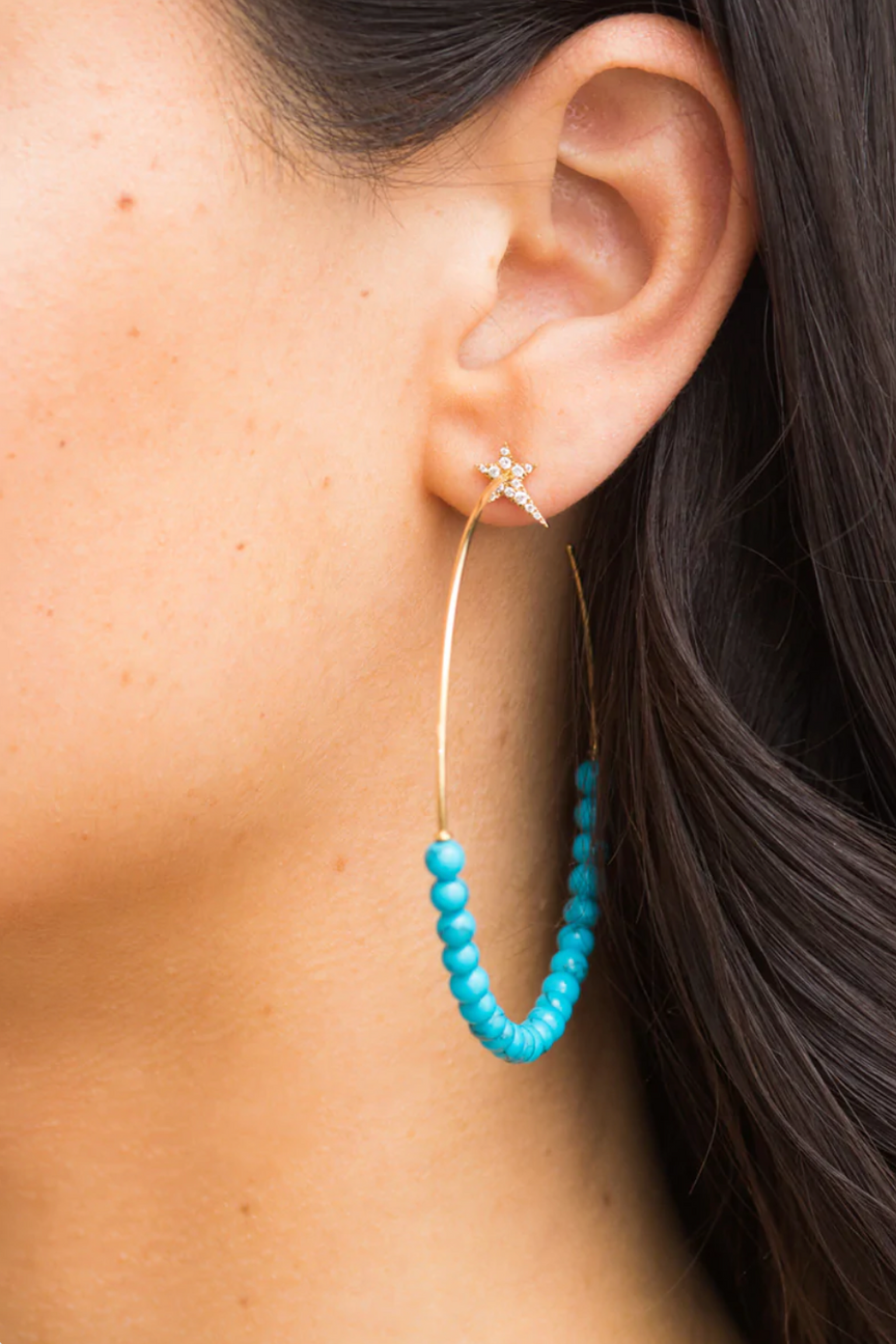 Turquoise Hoops