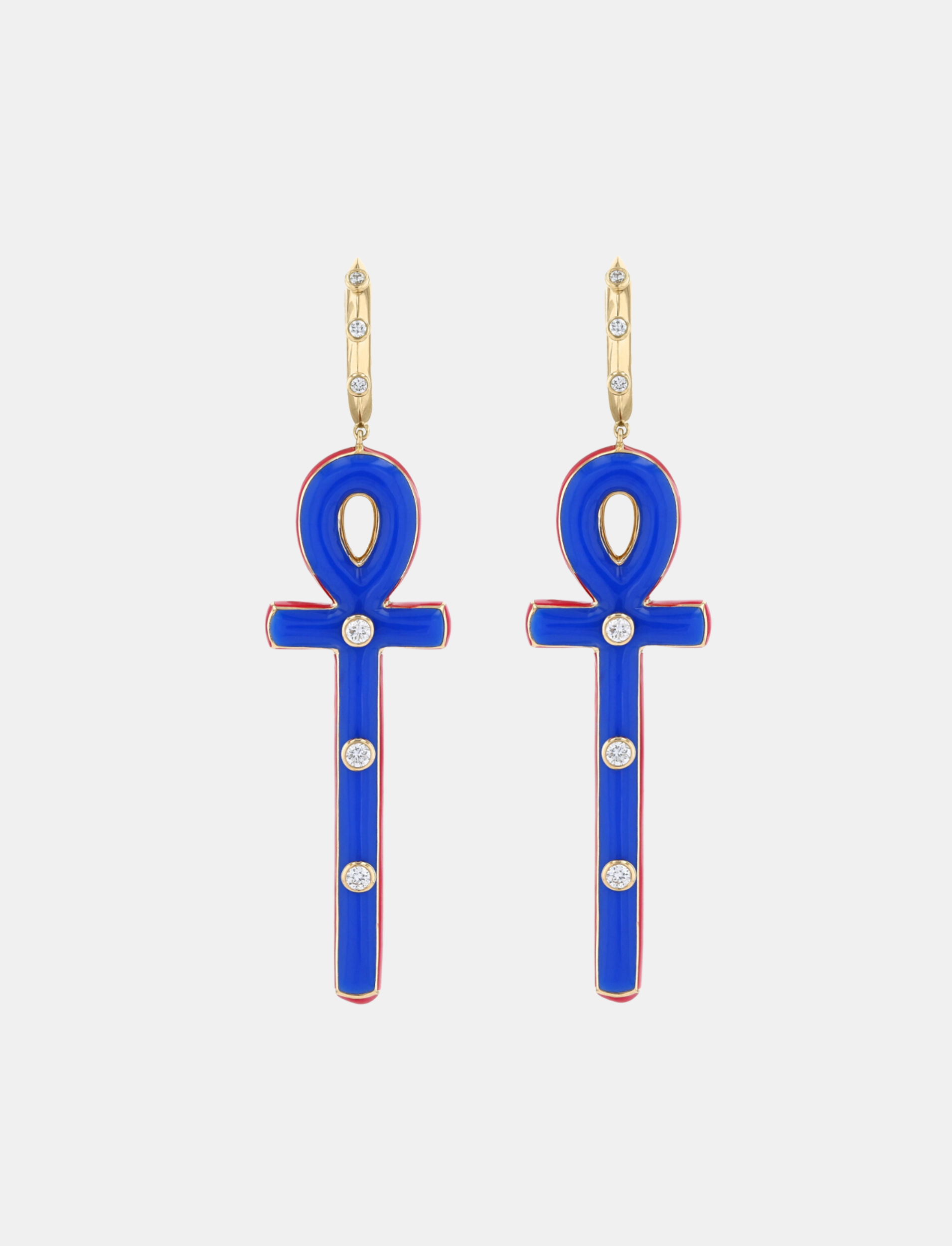 Ankh Earrings Blue
