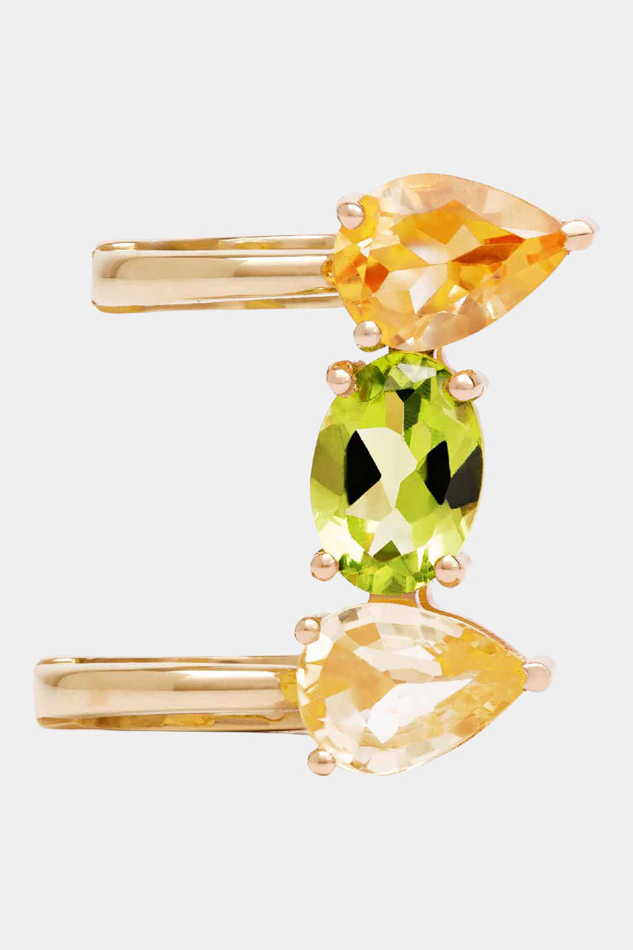 Citrine, Peridot and Sapphire Ear Cuff