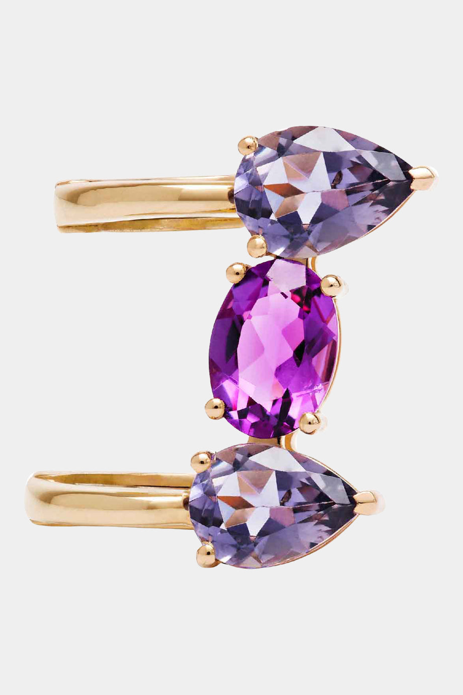 Tanzanite and Amethyst Ear Cuff
