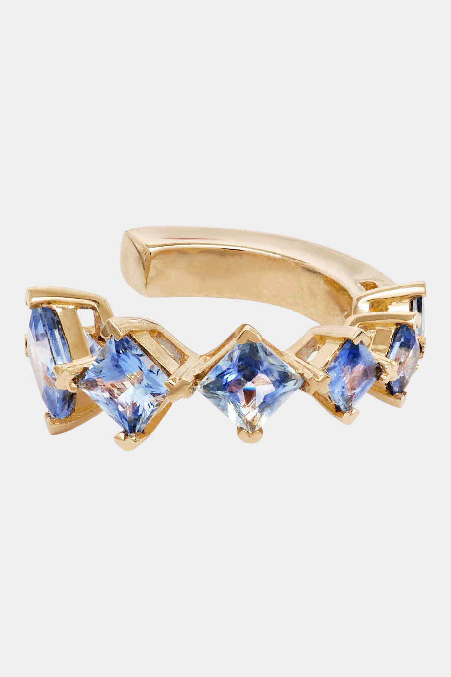 Blue Sapphire Single Round Ear Cuff