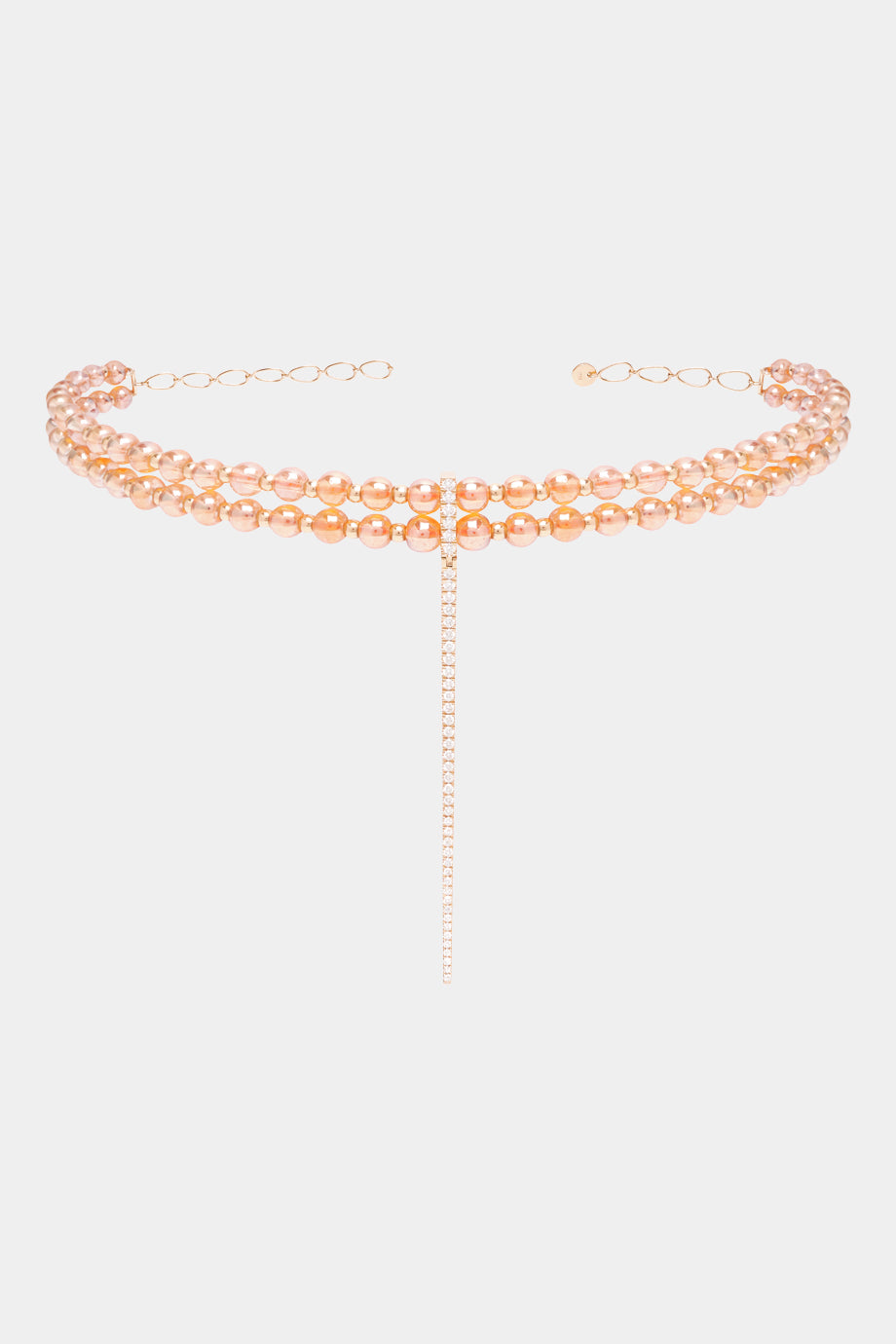 Diamond Bar Aura Quartz Choker