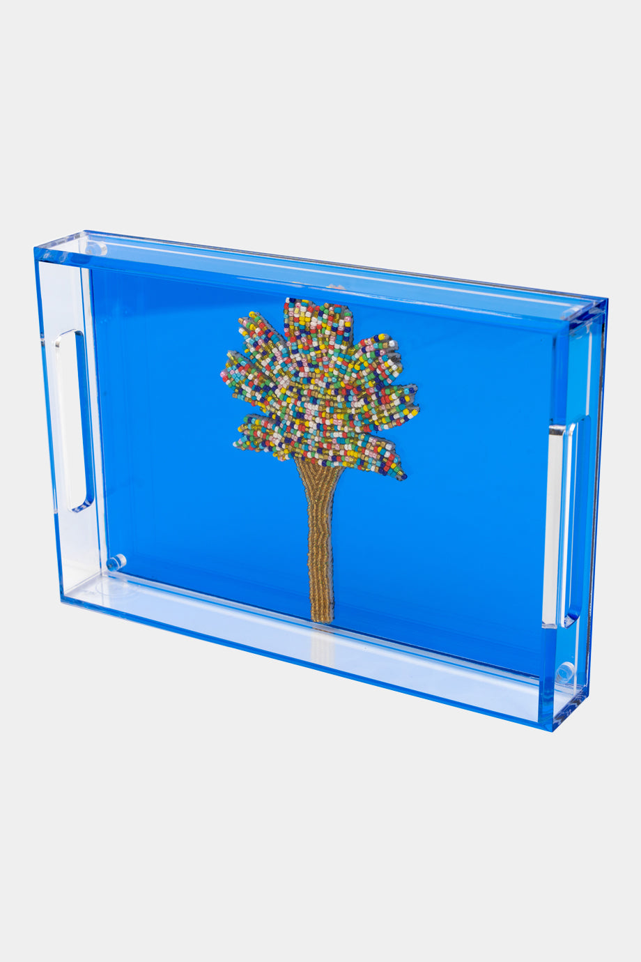 Multi-Colored Hand Beaded Palm Tray