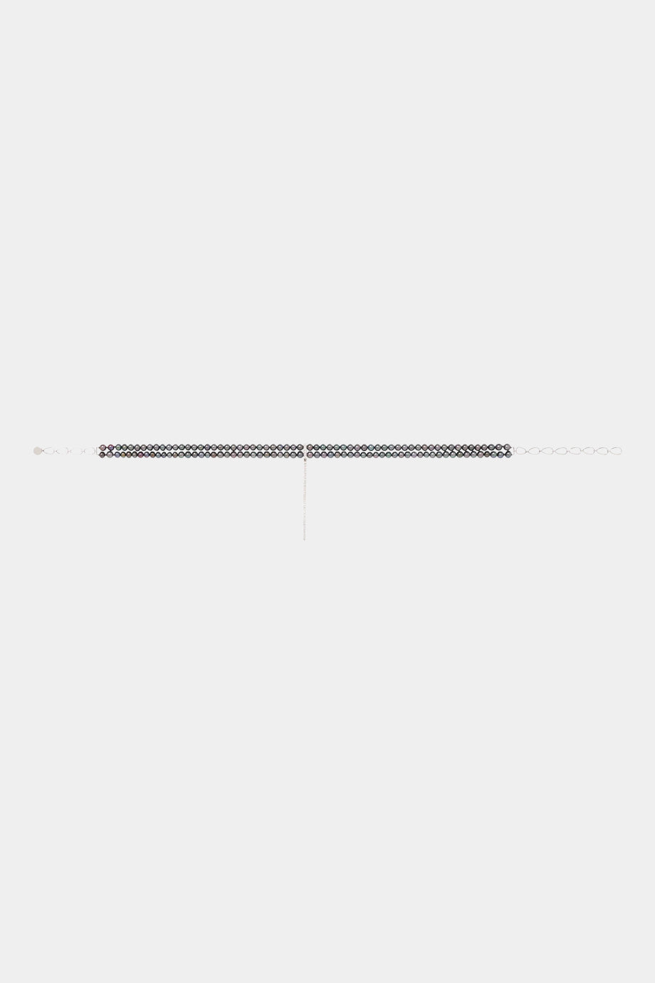 Diamond Bar Grey Pearl Choker