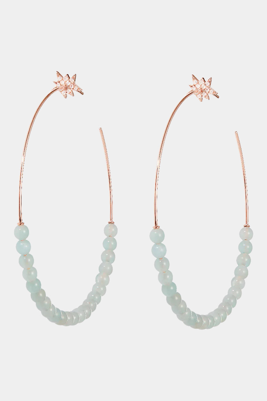 Explosion Aquamarine Hoop Earrings