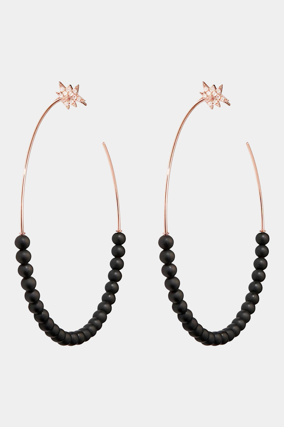 Explosion Black Onyx Hoop Earrings