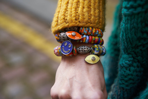 Ghana Multi Colour Bracelet Smiley Charm
