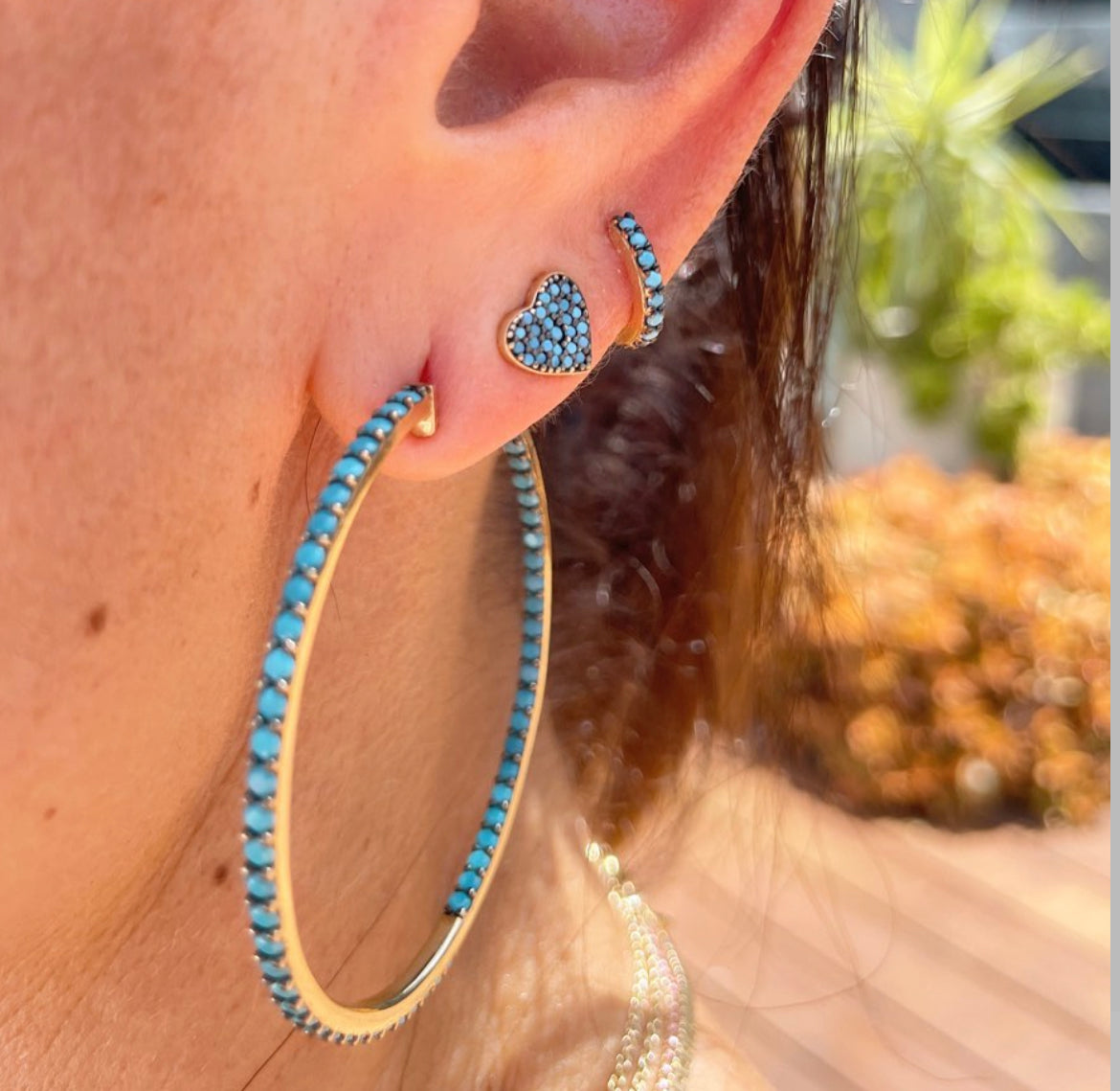 Turquoise Hoop Earrings
