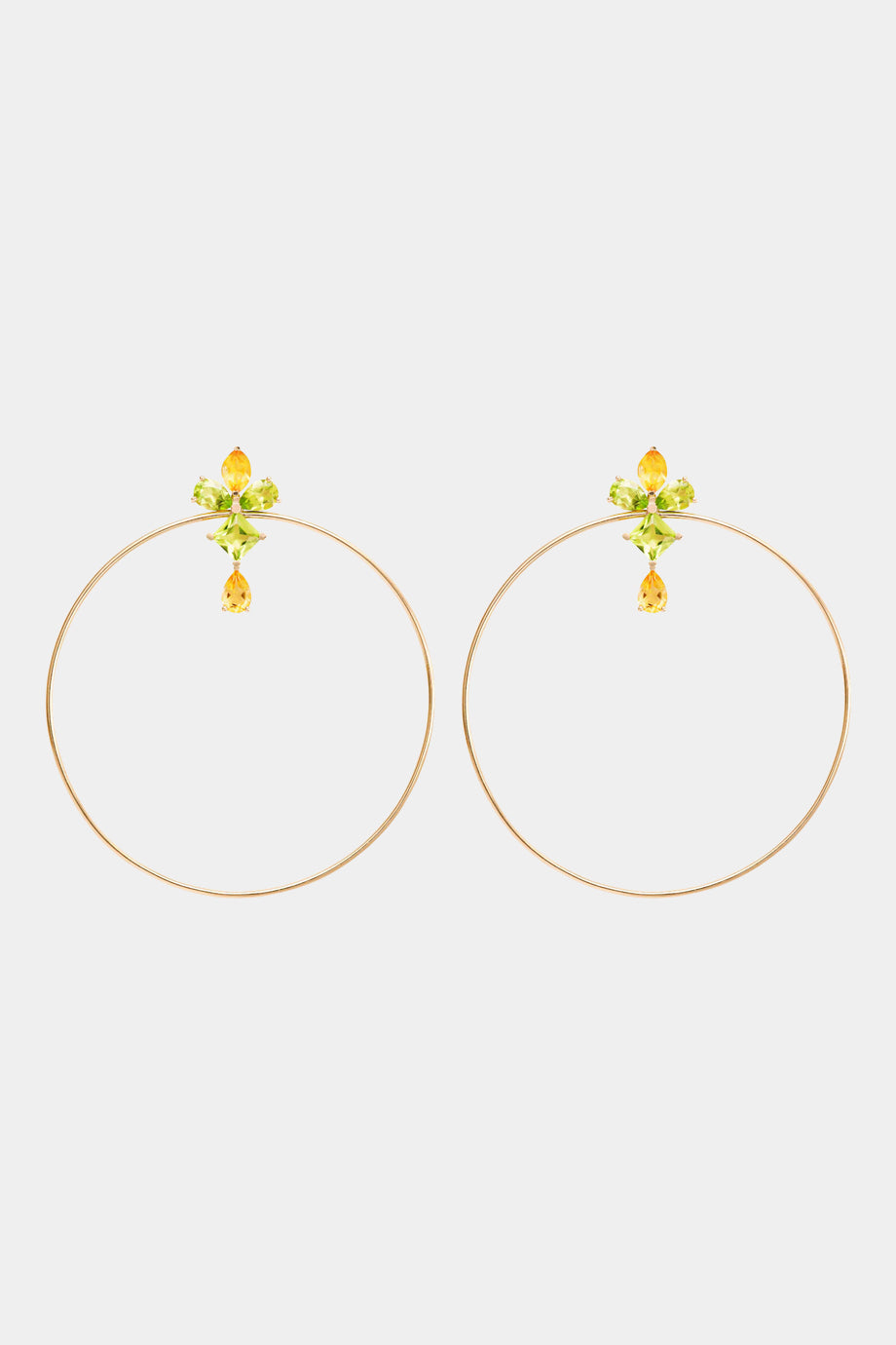 Citrine And Peridot Hoop Earrings