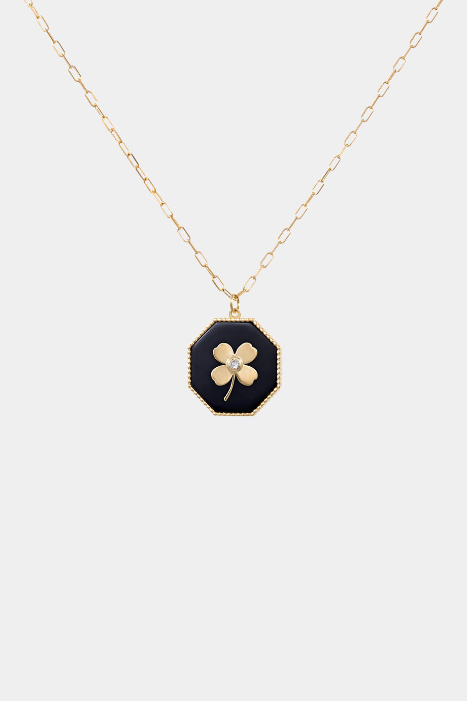 Joyful Onyx Clover Necklace
