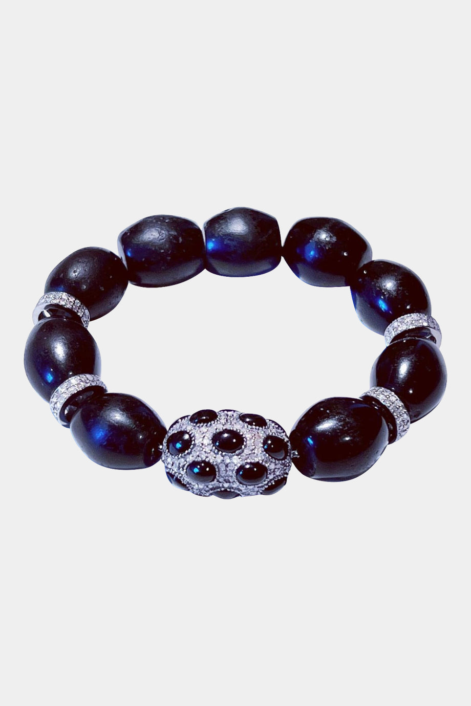 Black Bone Bead Bracelet