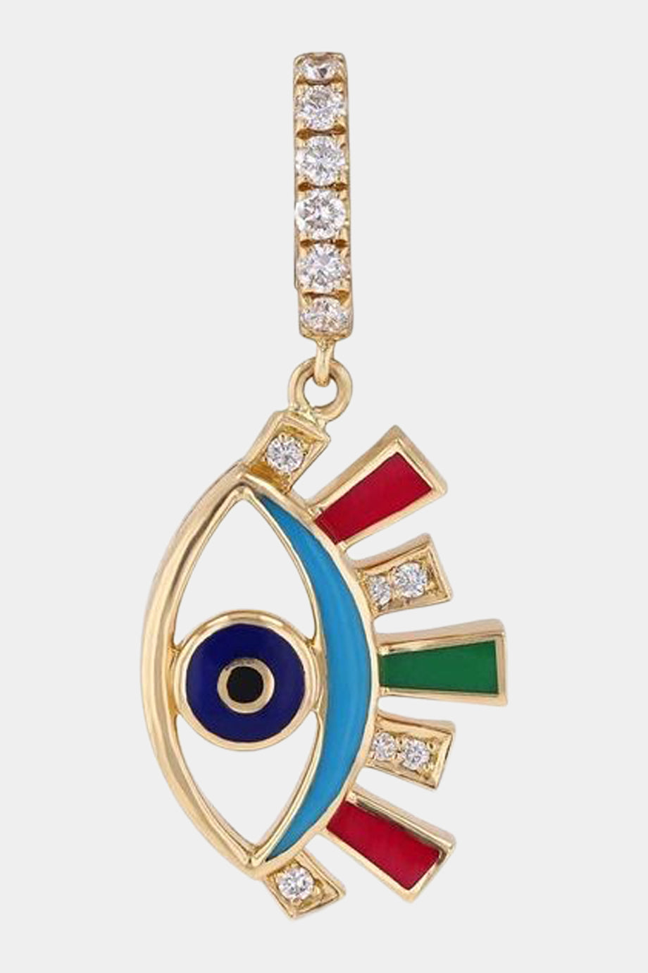 Crazy Eyes Yellow Gold Clip On Pendant