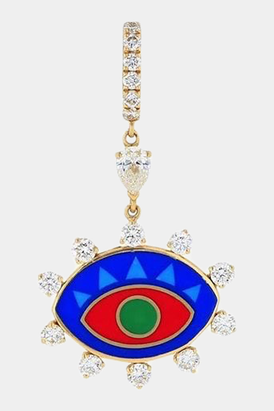 Crazy Eyes Gold Clip On Pendant