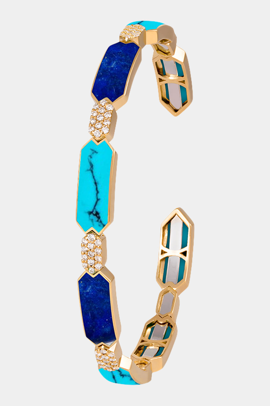 Soho Gold With Turquoise And Lapis Bangle