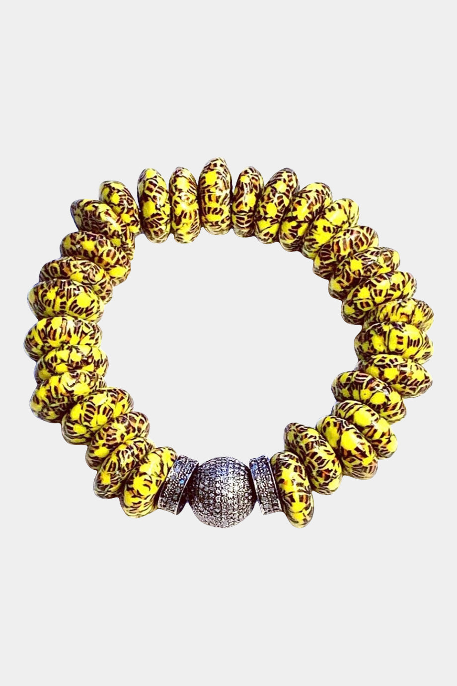 Yellow & Black Ghana Bracelet Diamond Ball