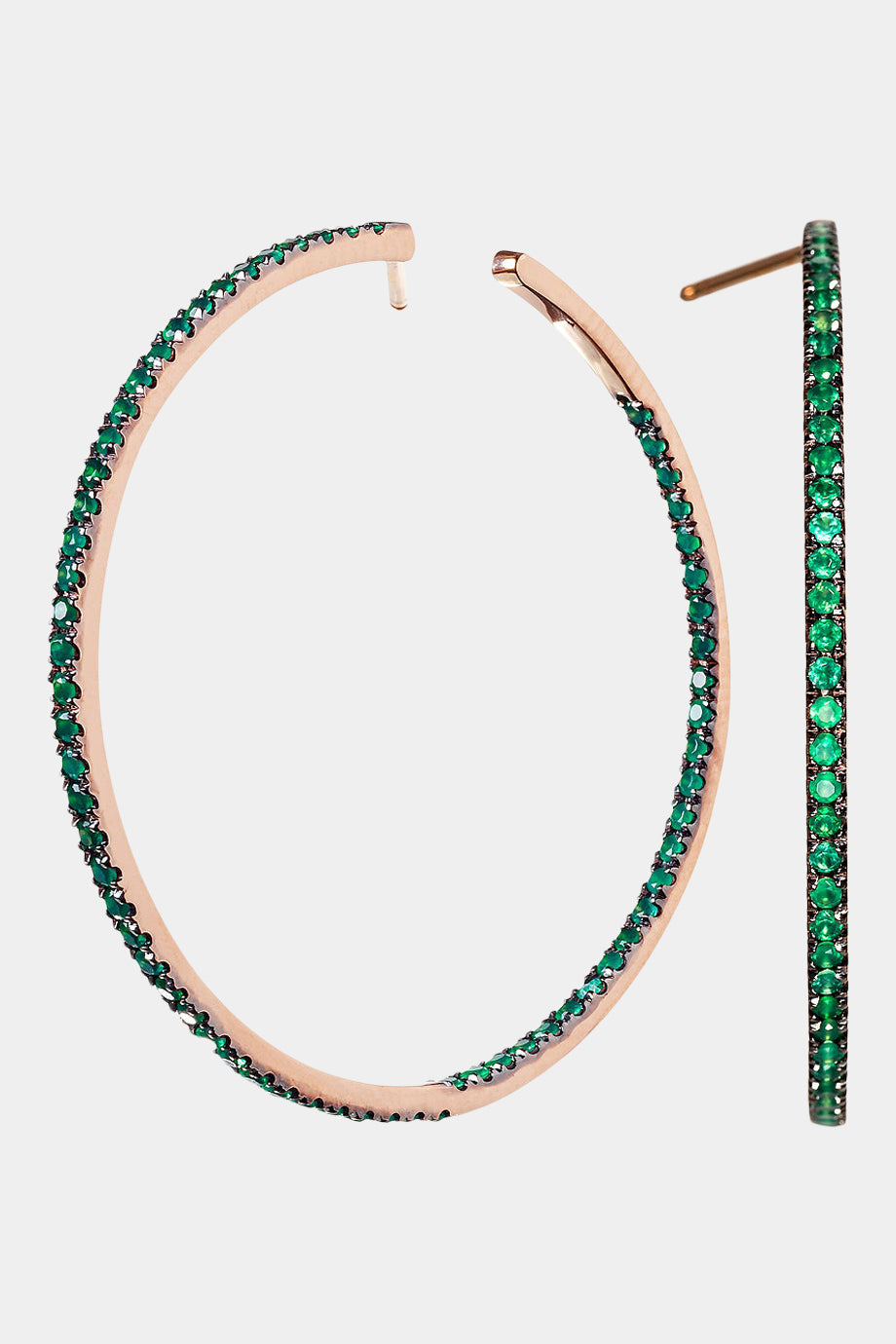 Emerald Hoop Earrings