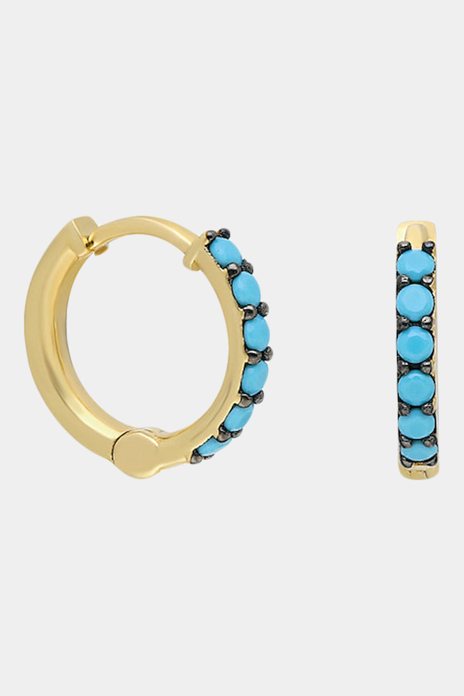 Gold Turquoise Huggies