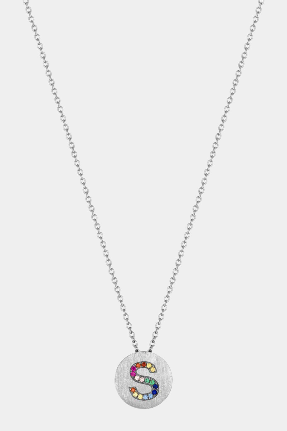 Small Medallion Necklace With Bespoke Rainbow Initial